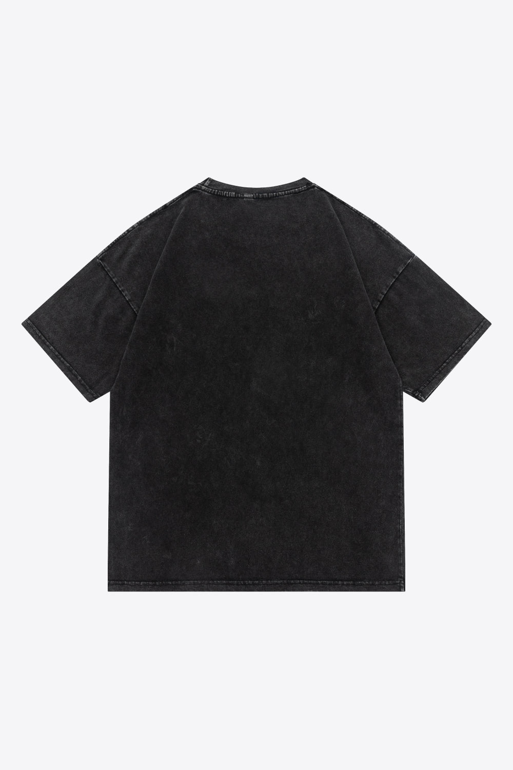 Full Size Acid Wash Graphic Crewneck Cotton Tee