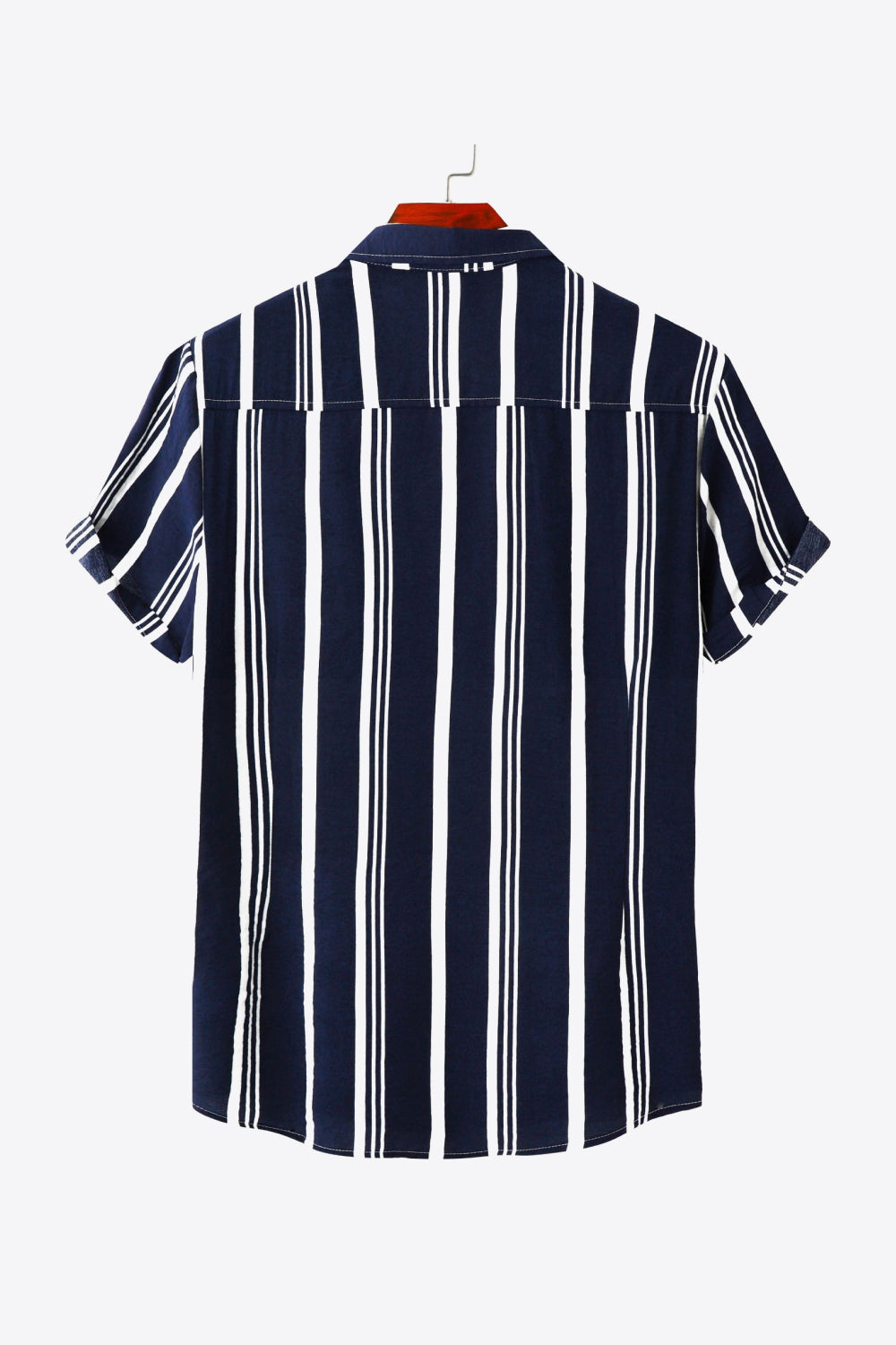 Striped Button-Up Short Sleeve Shirt
