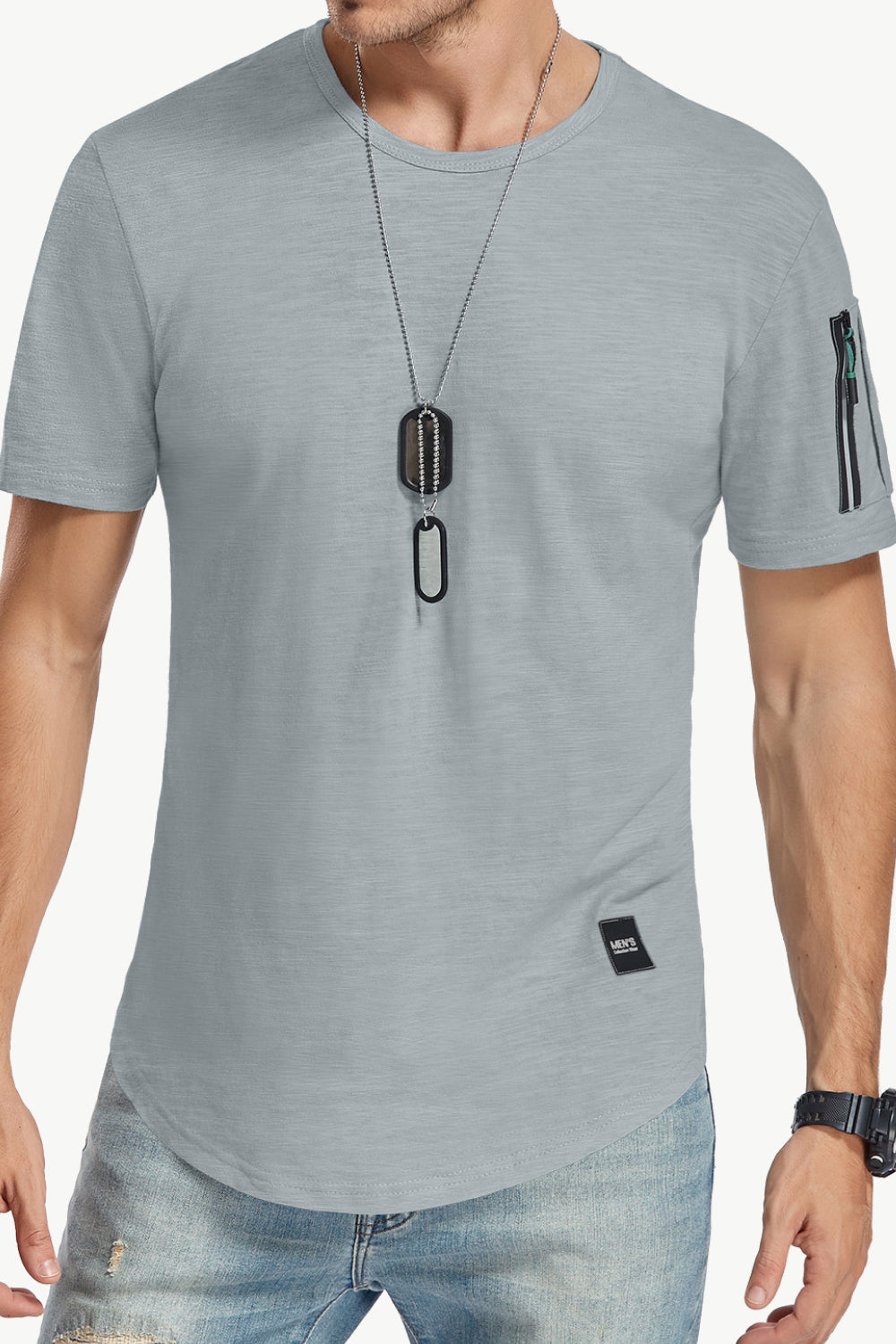 Curved Hem Short Sleeve Tee Shirt