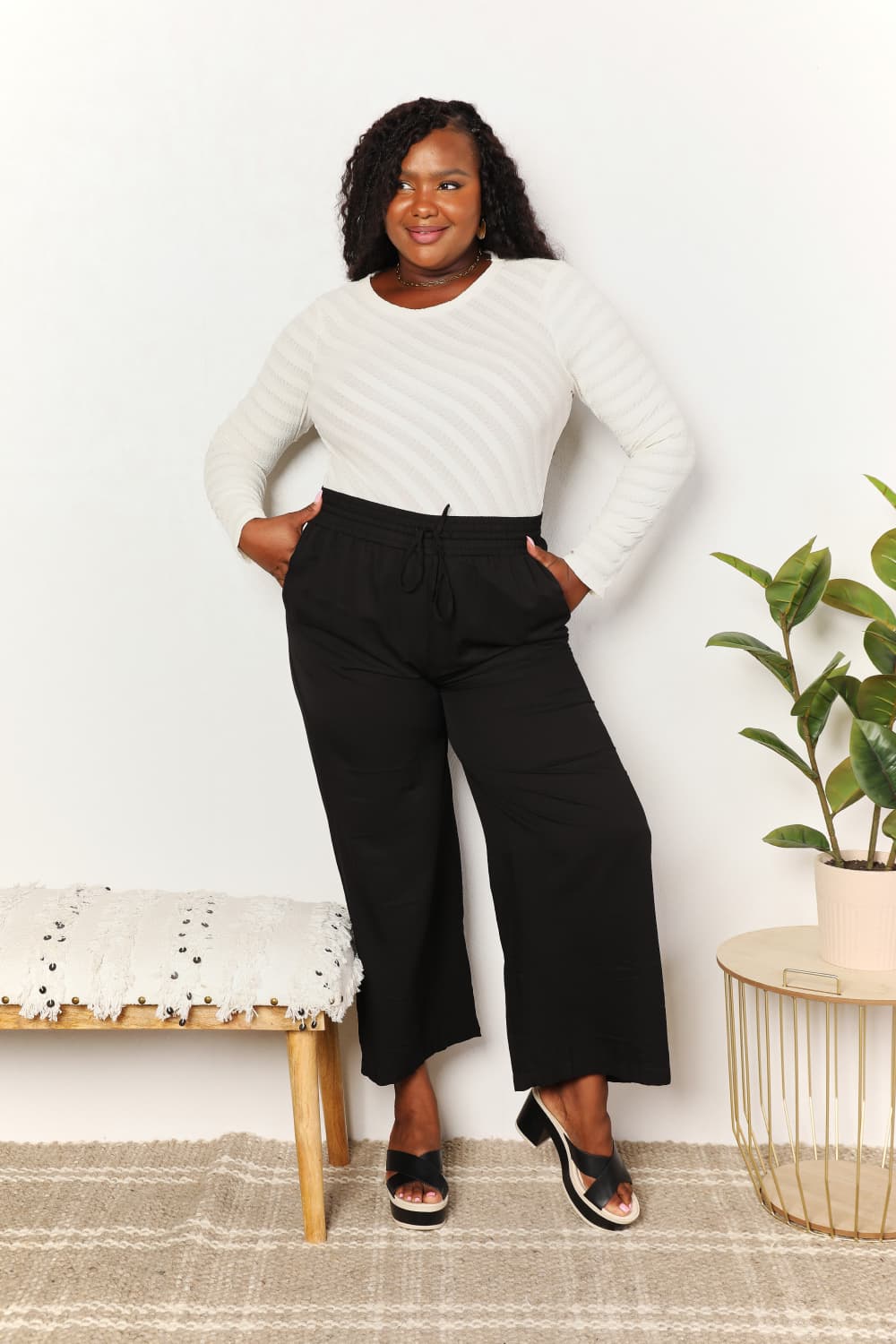 Culture Code Full Size Crew Neck Bias Cut Bodysuit