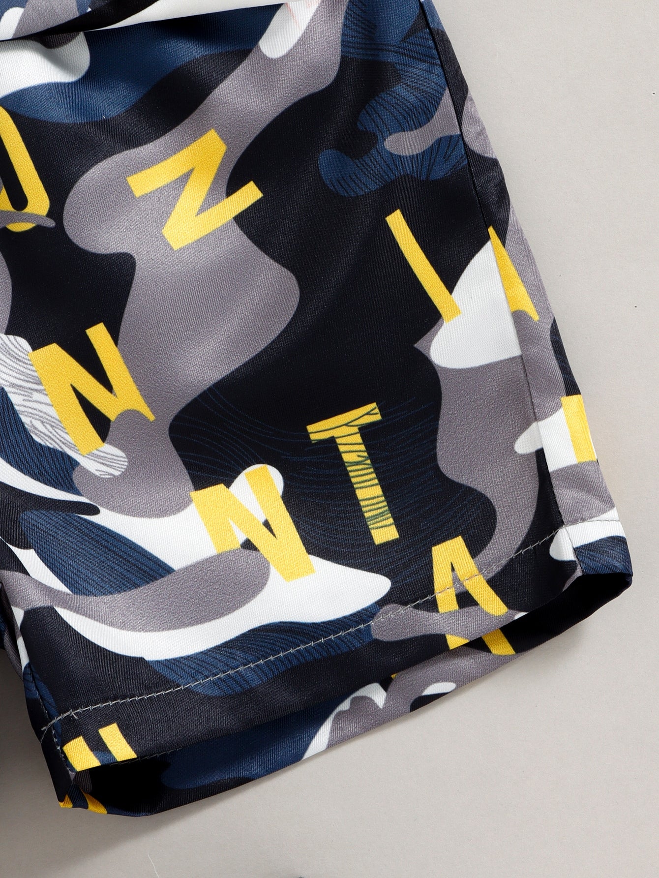 Baby Boy Graphic Tee and Camouflage Shorts Set