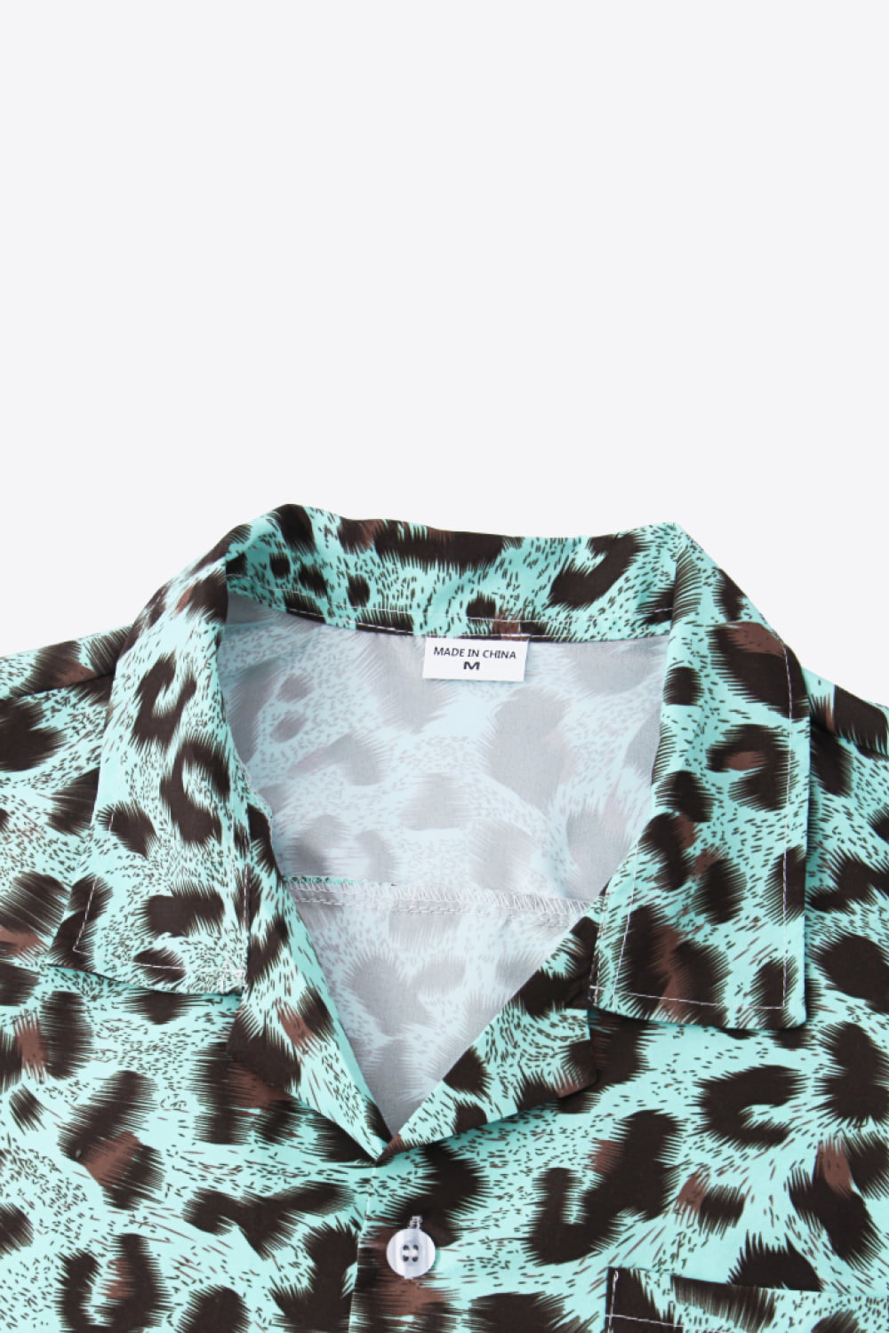 Full Size Leopard Button Down Collared Shirt