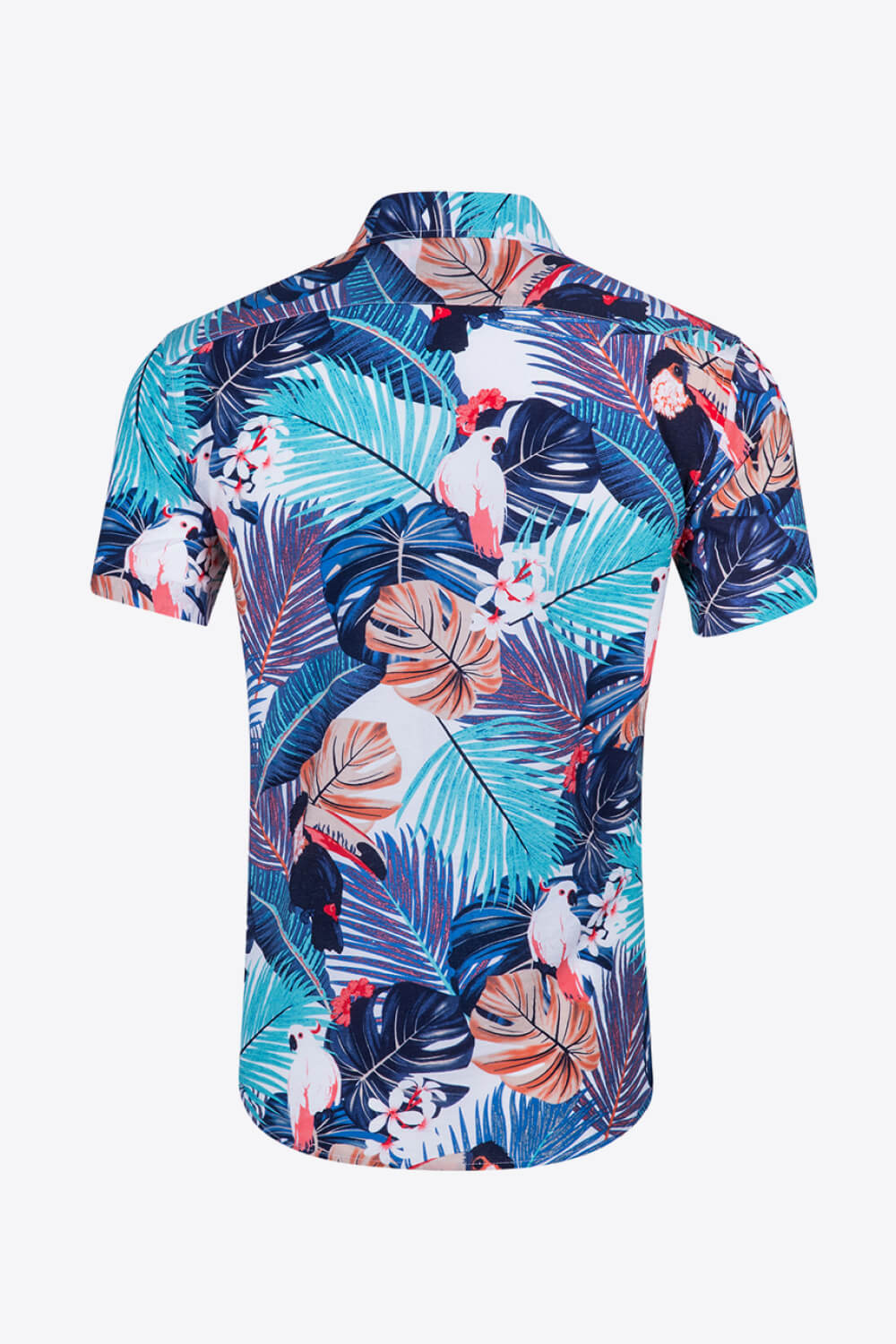 Tropical Pattern Buttoned Beach Shirt