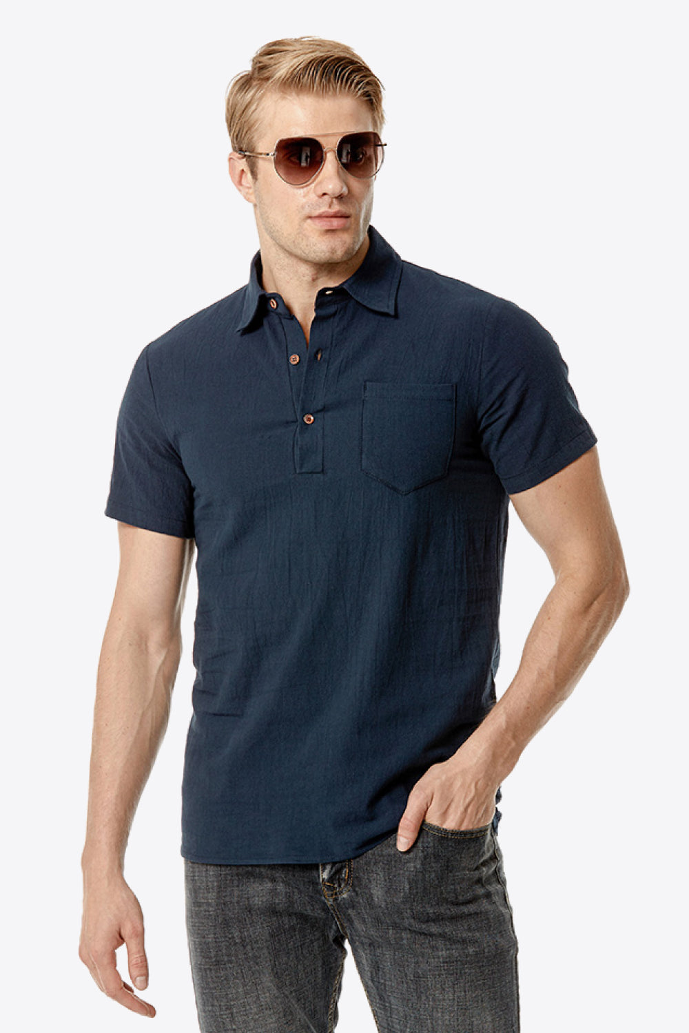 Short Sleeve Polo Shirt with Pocket
