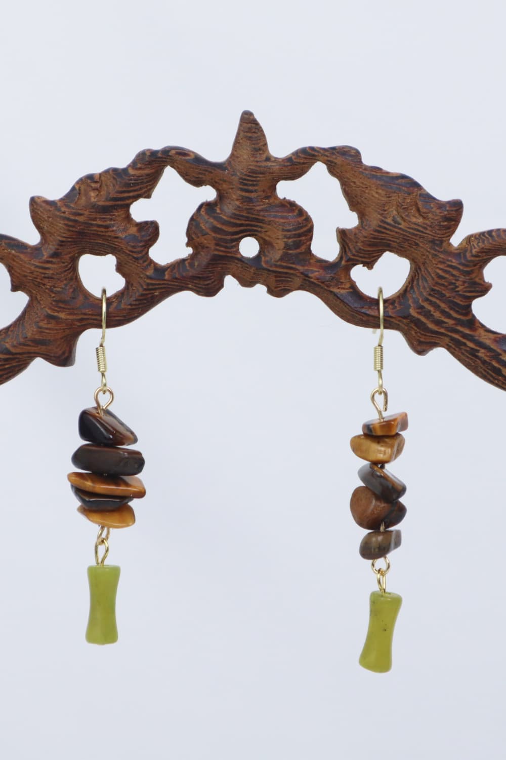 Peridot and Natural Stone Drop Earrings