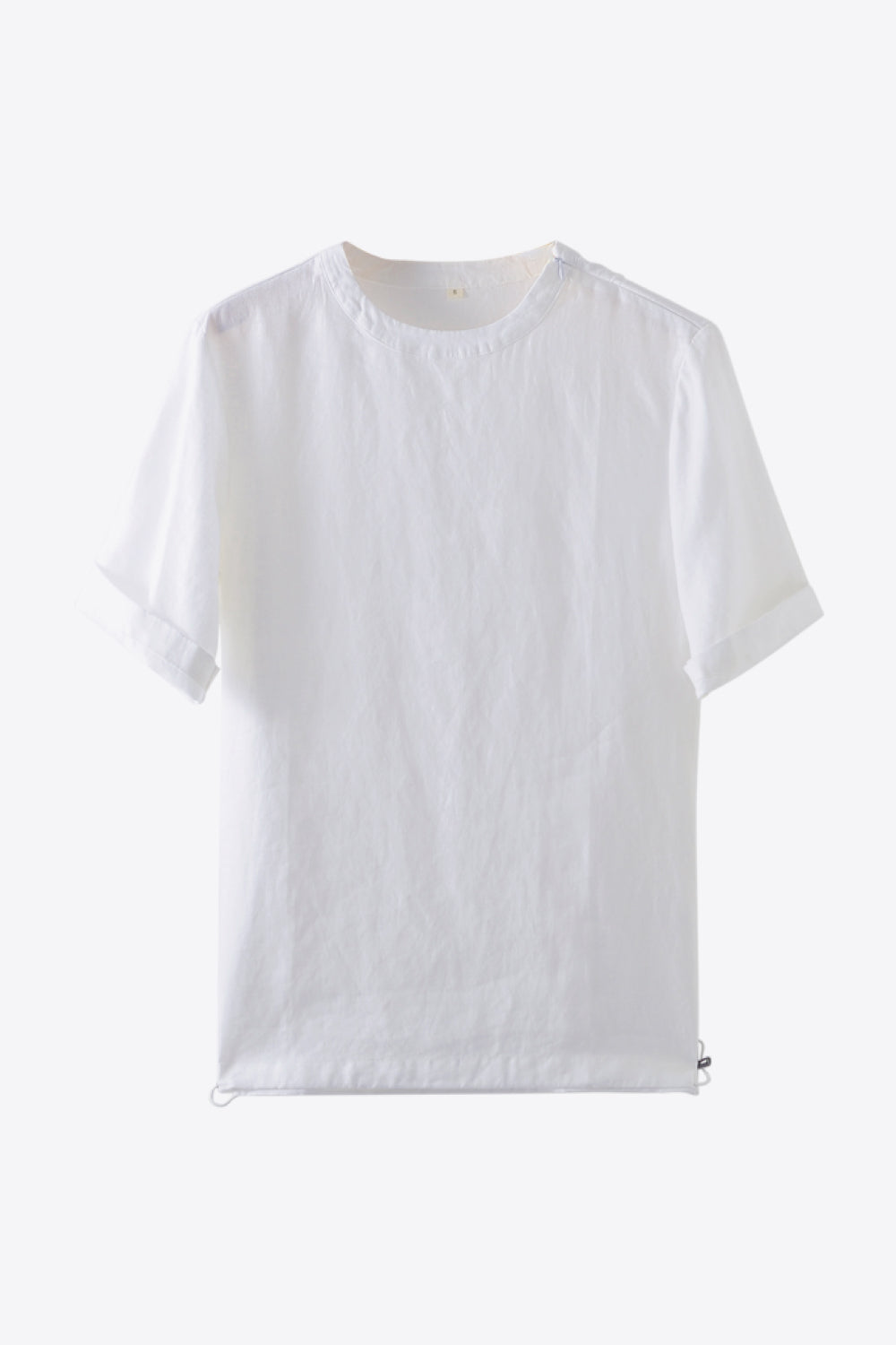 Round Neck Short Sleeve Linen Tee