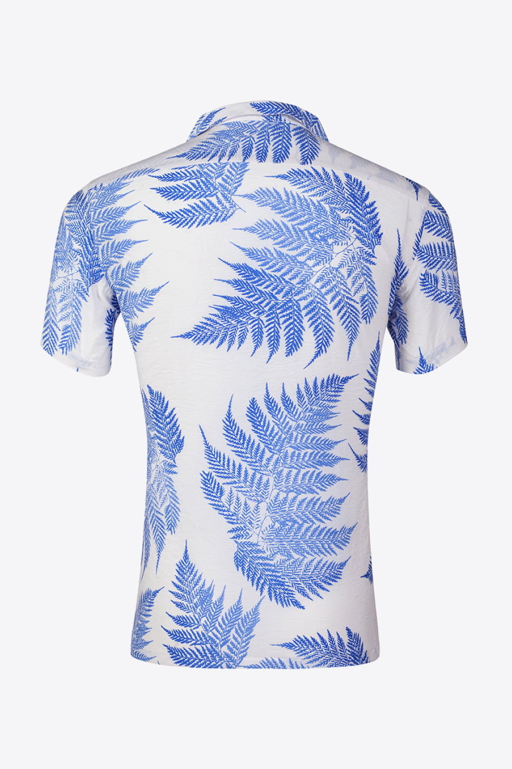 Botanical Pattern Button-Up Short Sleeve Shirt