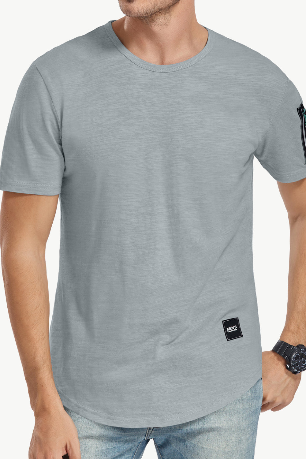 Curved Hem Short Sleeve Tee Shirt