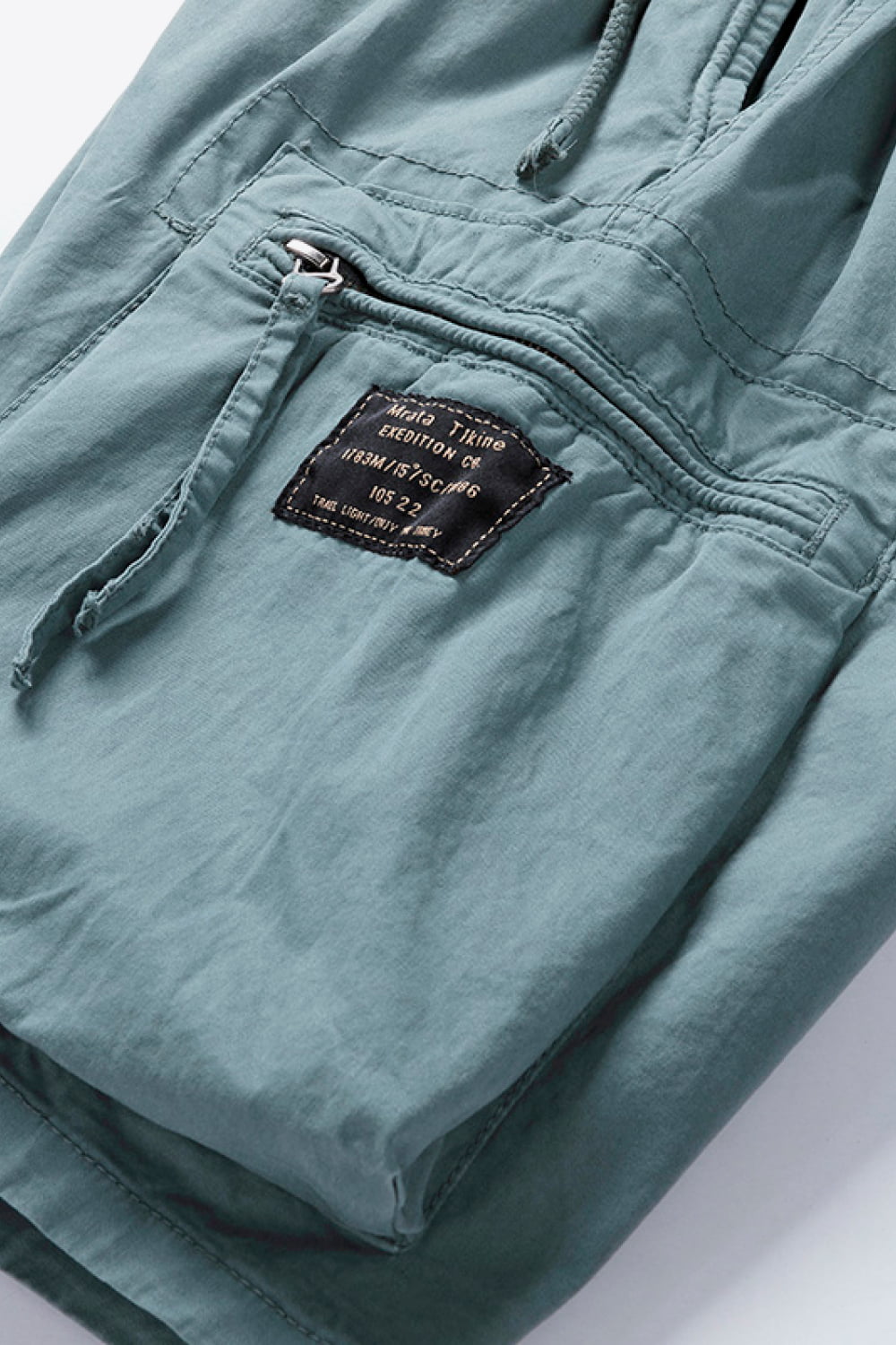 Graphic Drawstring Waist Cargo Shorts