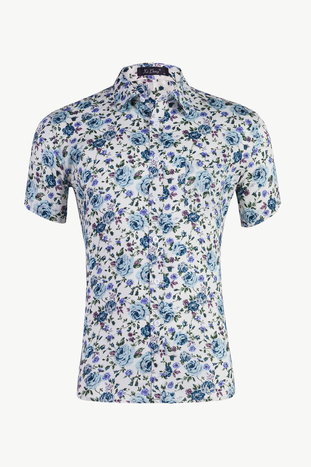 Tropical Pattern Button-Down Vacation Shirt