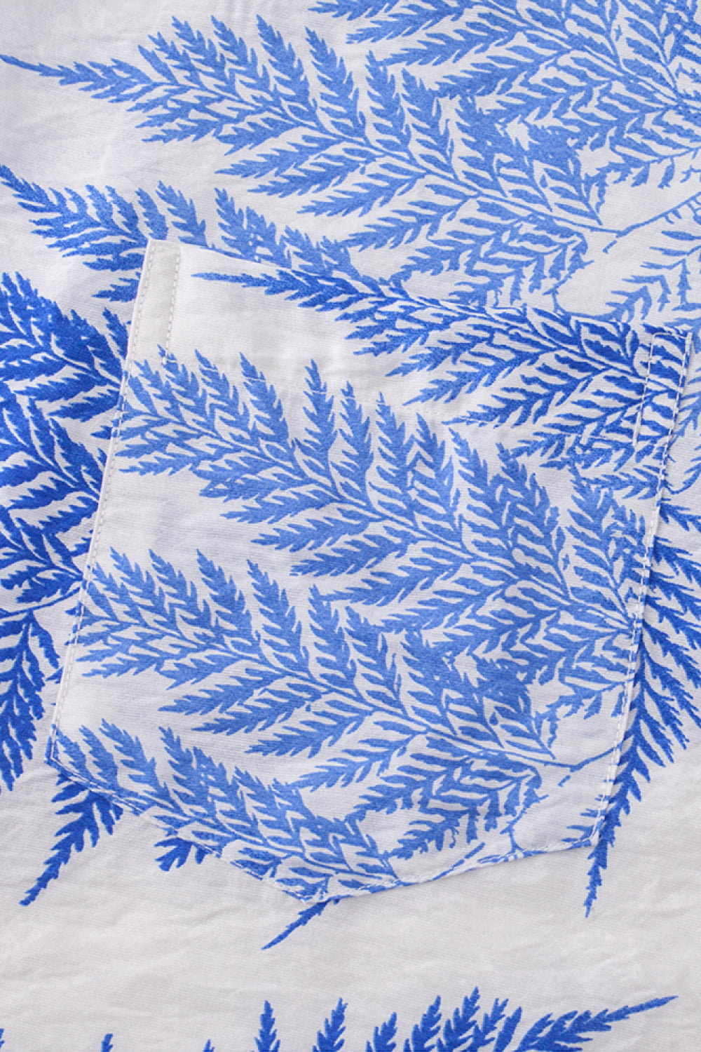 Botanical Pattern Button-Up Short Sleeve Shirt