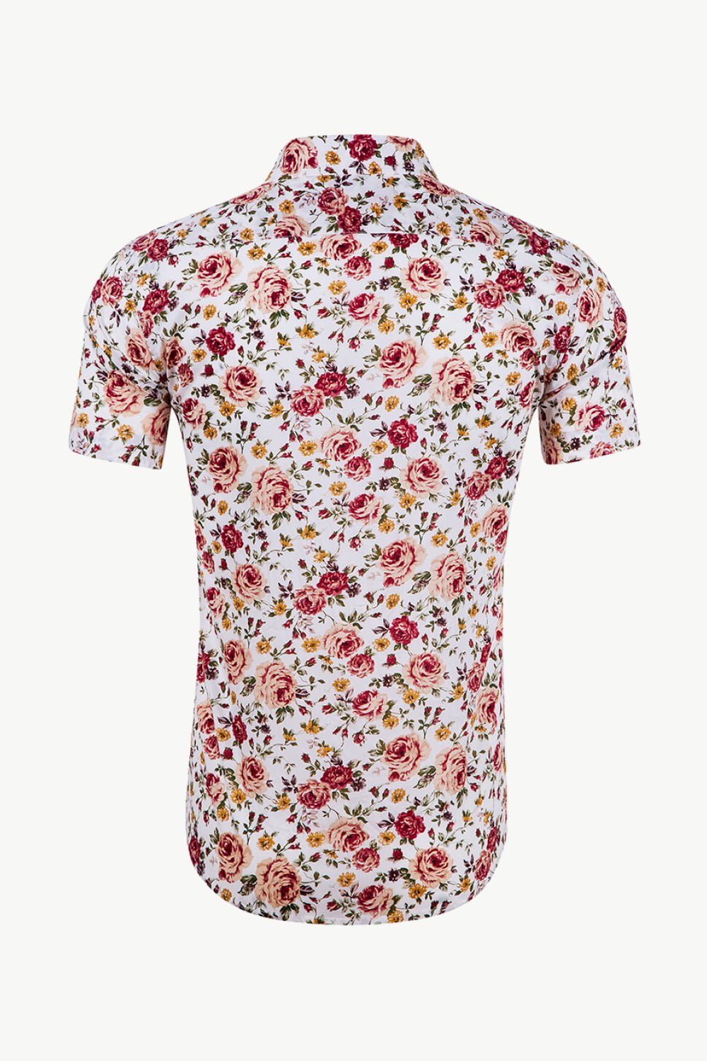 Tropical Pattern Button-Down Vacation Shirt