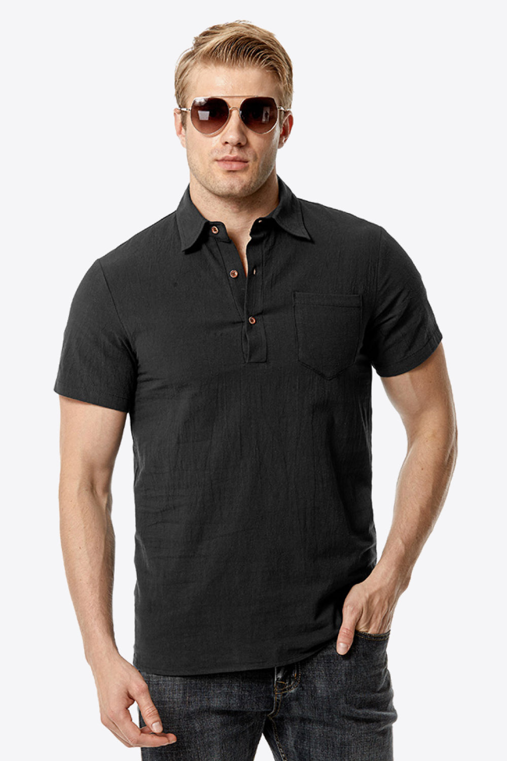 Short Sleeve Polo Shirt with Pocket