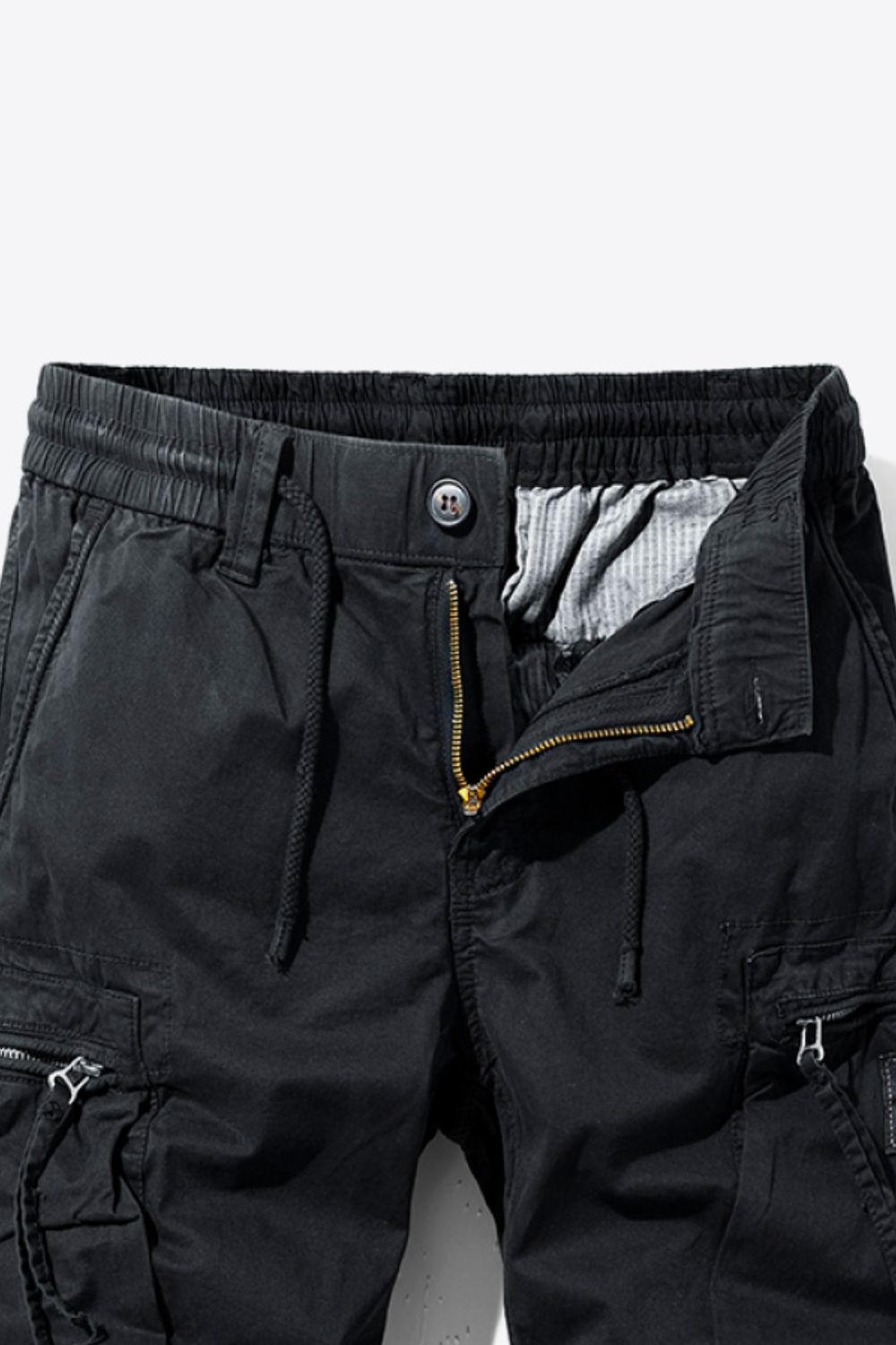 Graphic Drawstring Waist Cargo Shorts