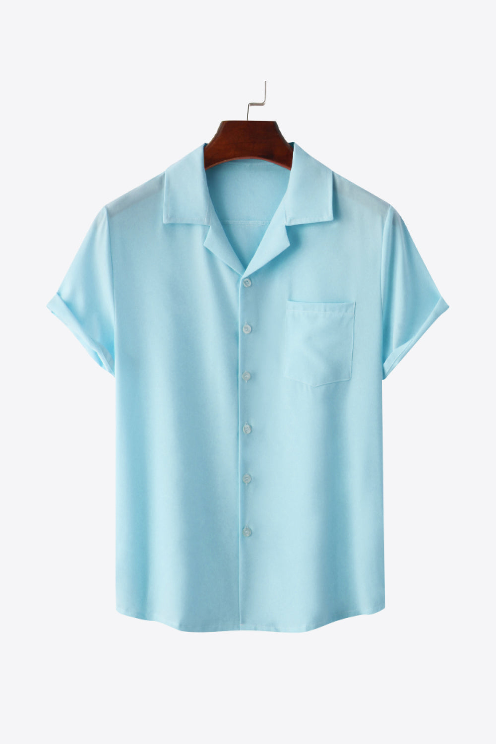 Full Size Button-Up Lapel Collar Shirt