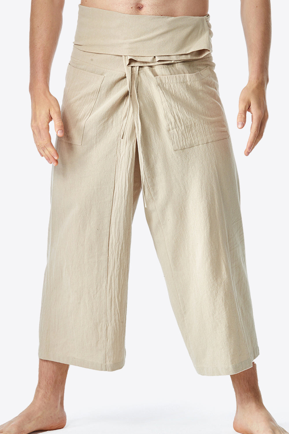 Waist Detail Wide Leg Pants with Pockets