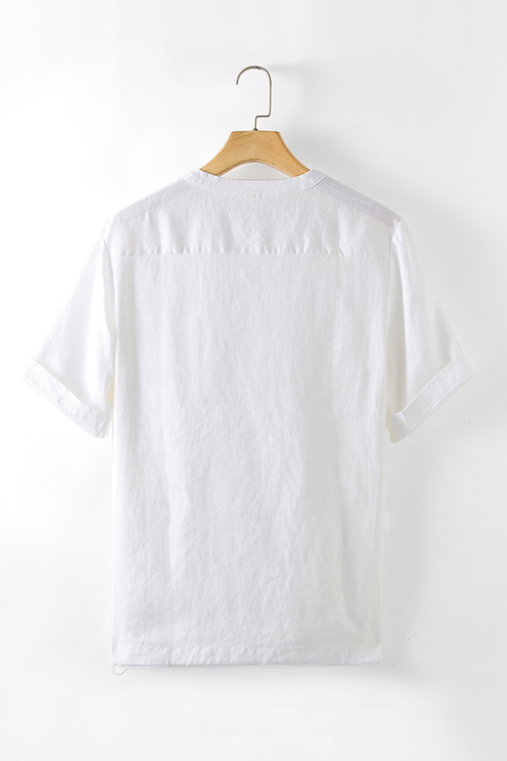 Round Neck Short Sleeve Linen Tee