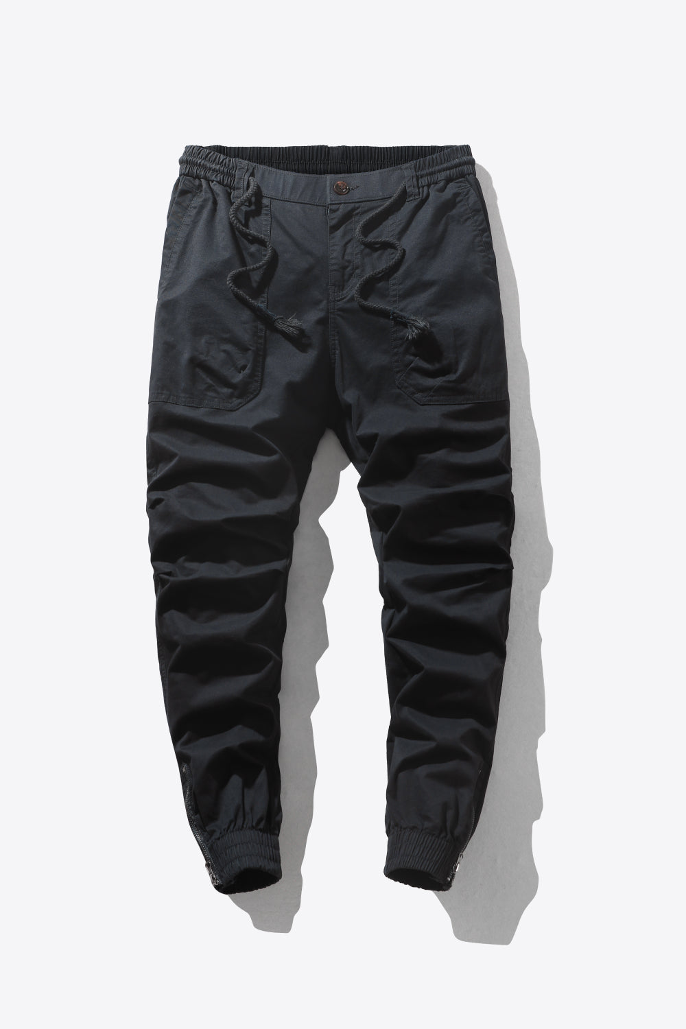 Drawstring Waist Cargo Joggers with Pockets