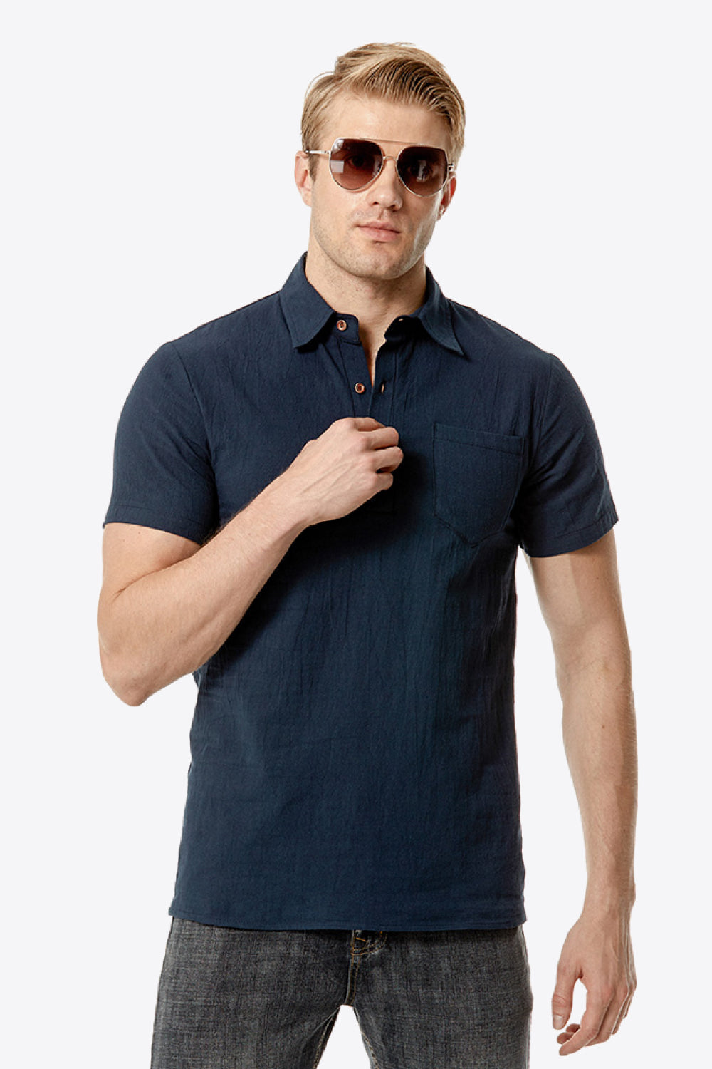 Short Sleeve Polo Shirt with Pocket