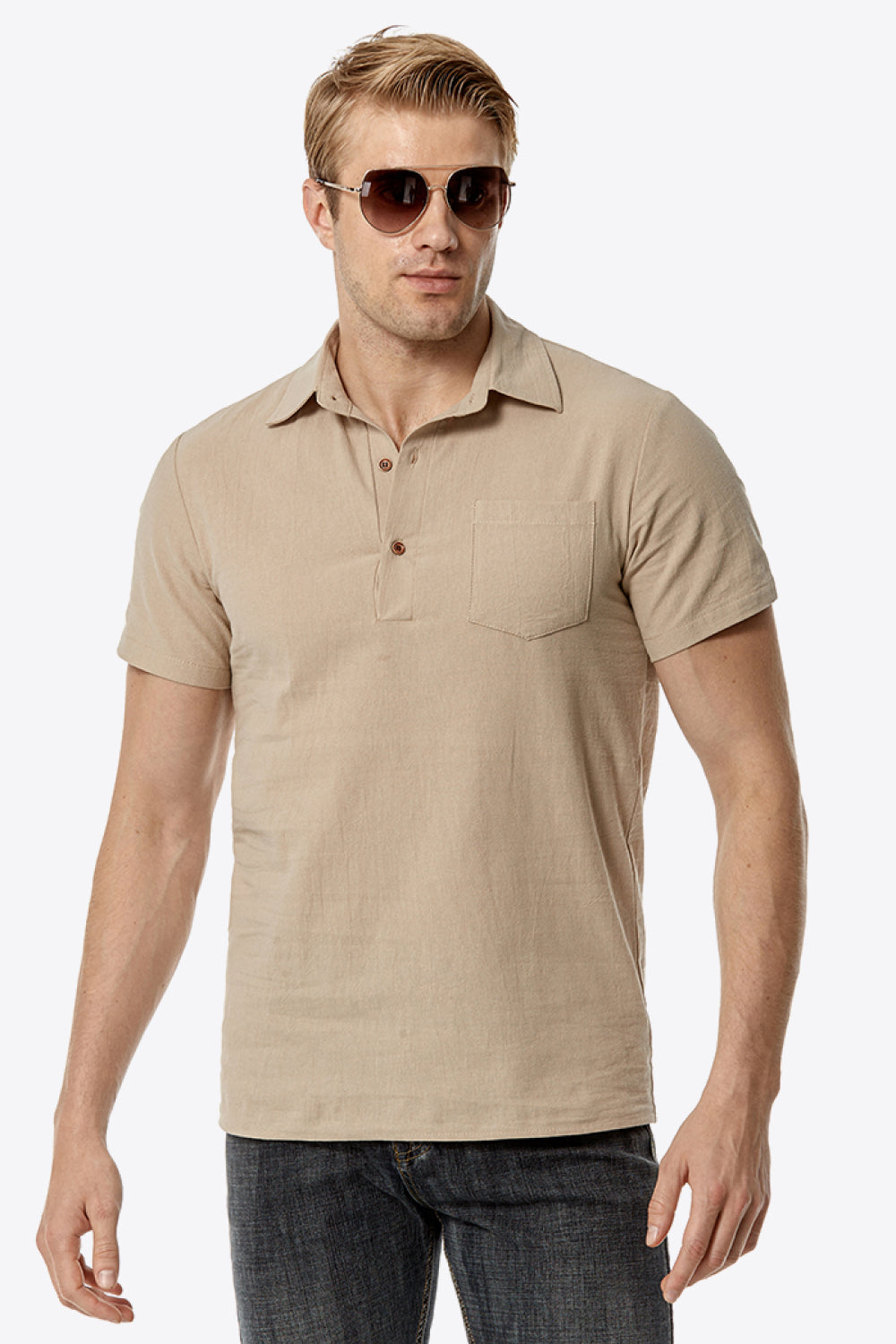 Short Sleeve Polo Shirt with Pocket