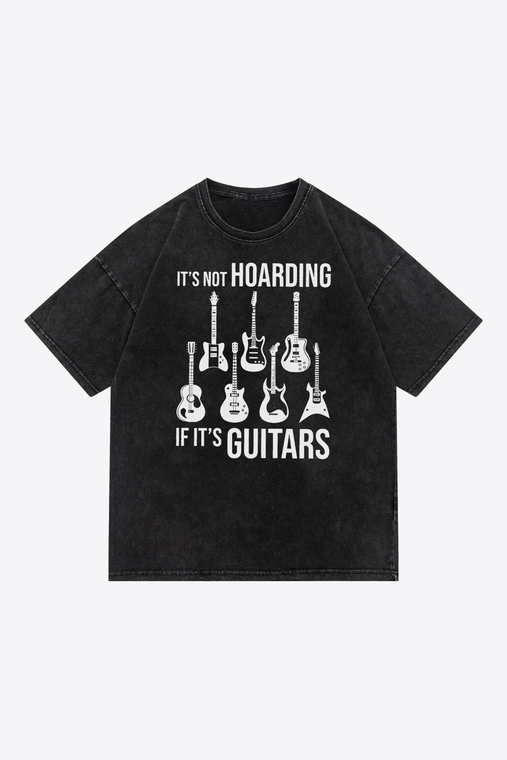 Full Size Acid Wash Graphic Dropped Shoulder Cotton Tee