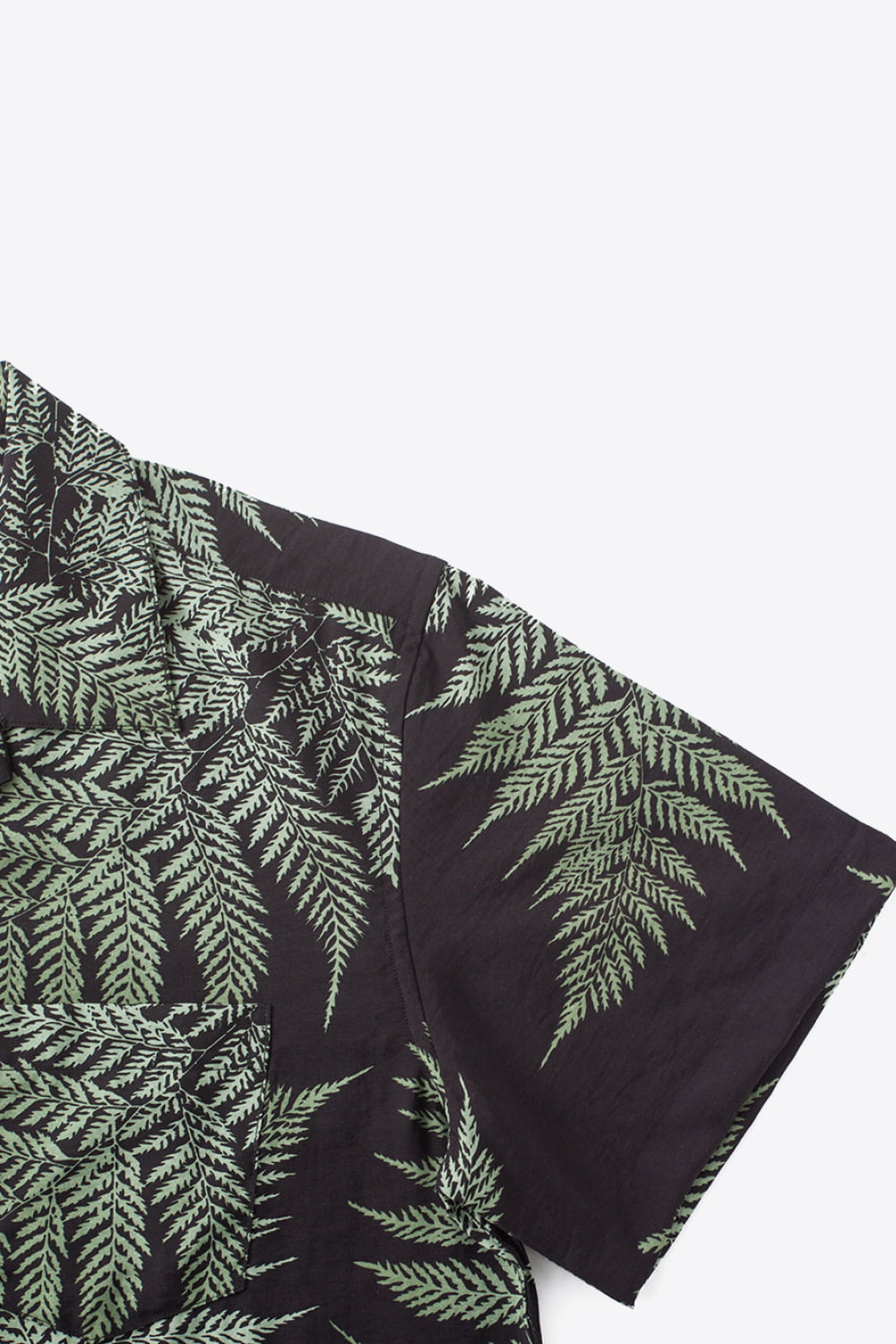 Botanical Pattern Button-Up Short Sleeve Shirt