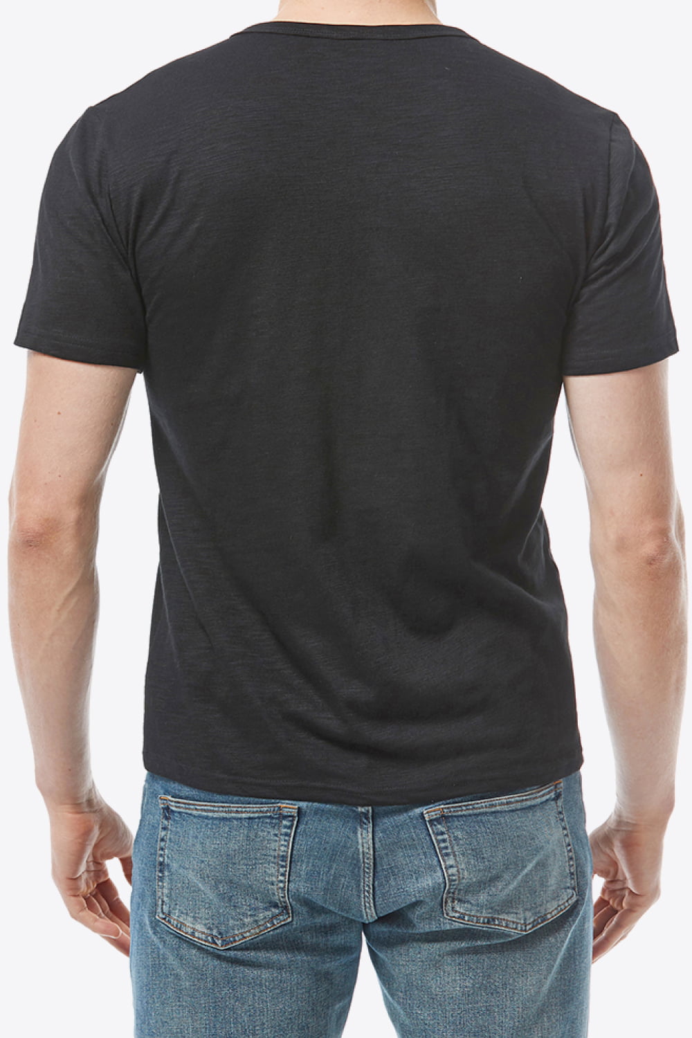 Short Sleeve Round Neck Henley Top