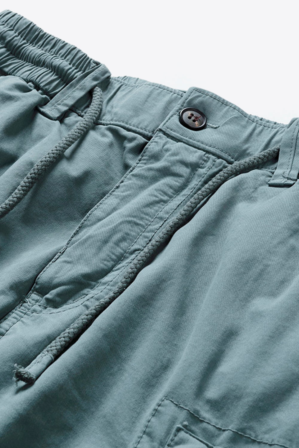 Graphic Drawstring Waist Cargo Shorts