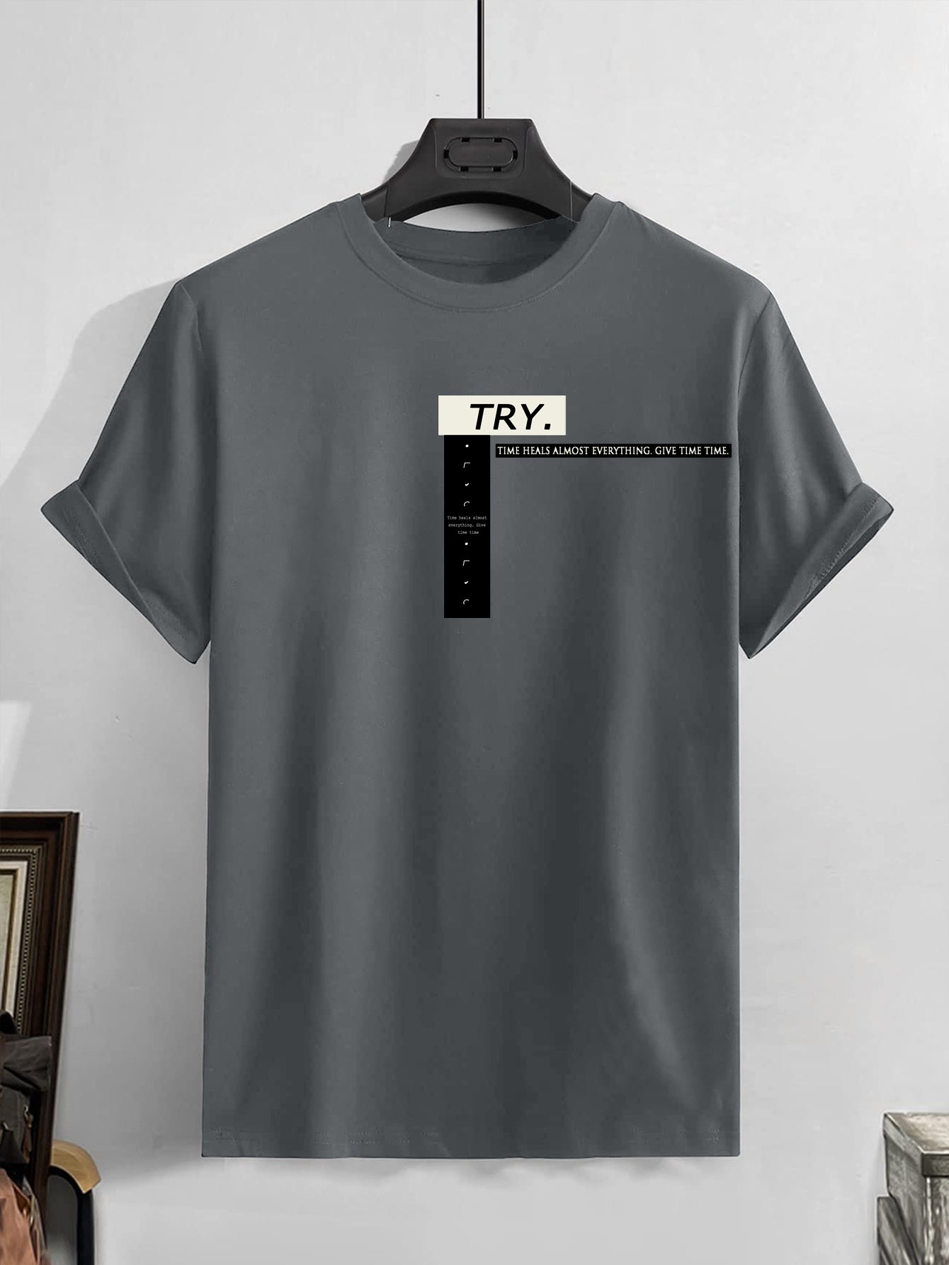 TRY Graphic Round Neck Tee