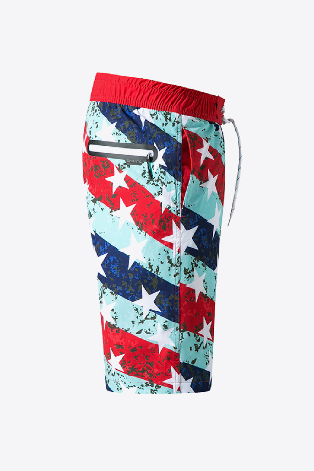 Full Size Mixed Print Lace-Up Shorts