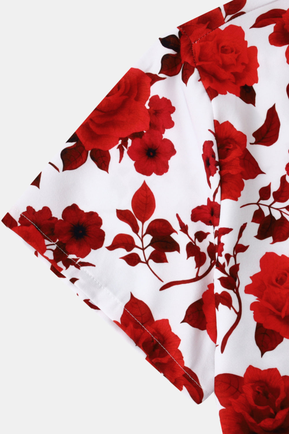 Full Size Floral Lapel Collar Button-Up Shirt