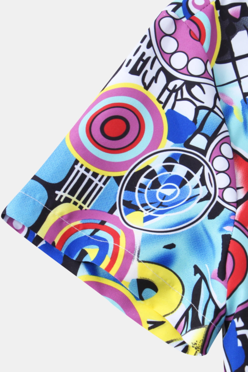 Full Size Printed Button-Up Curved Hem Shirt
