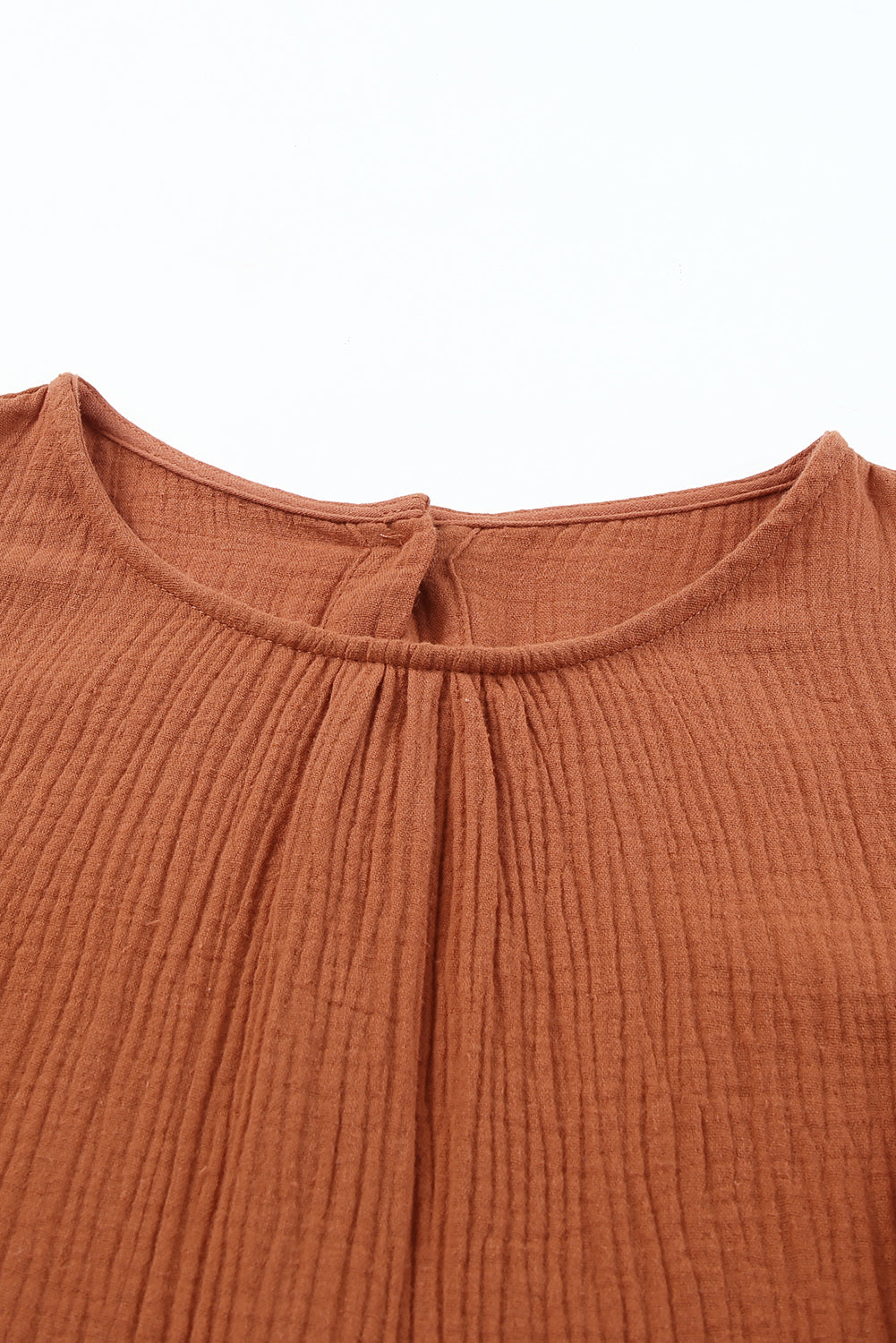 Round Neck Puff Sleeve Dress with Pockets