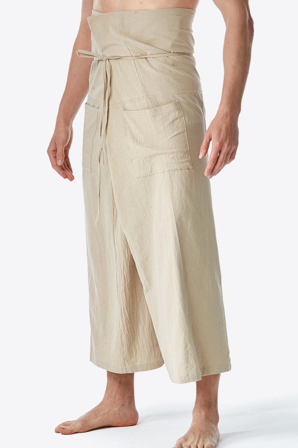 Waist Detail Wide Leg Pants with Pockets