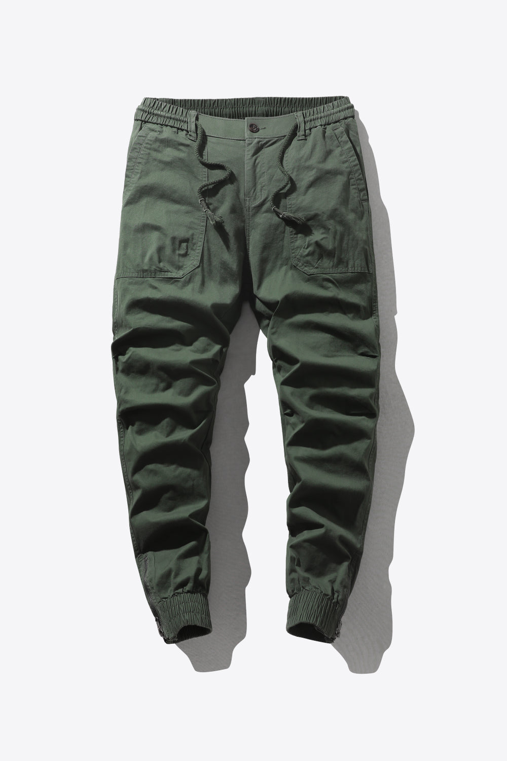 Drawstring Waist Cargo Joggers with Pockets
