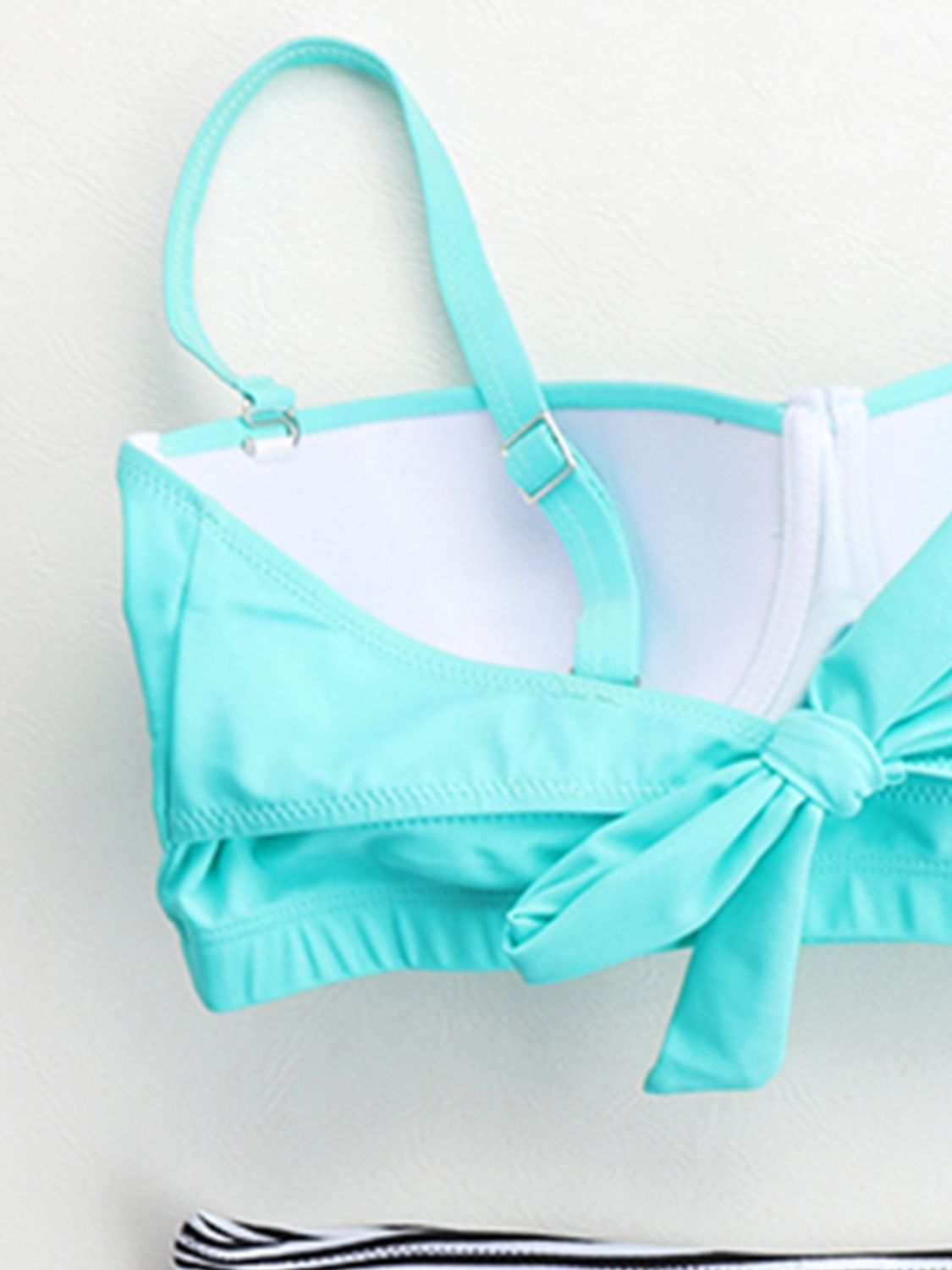 Striped High Waist Bikini Set