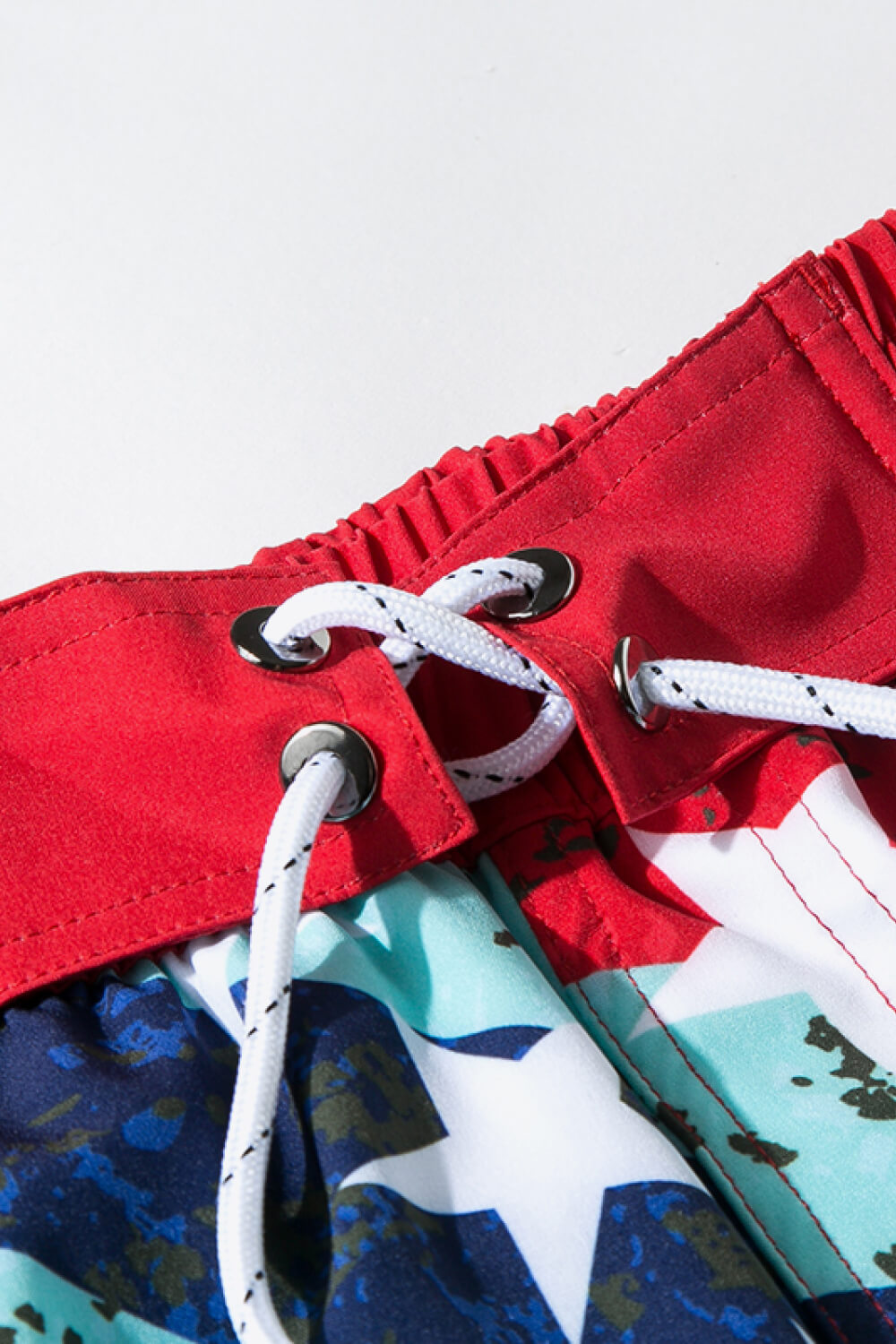 Full Size Mixed Print Lace-Up Shorts