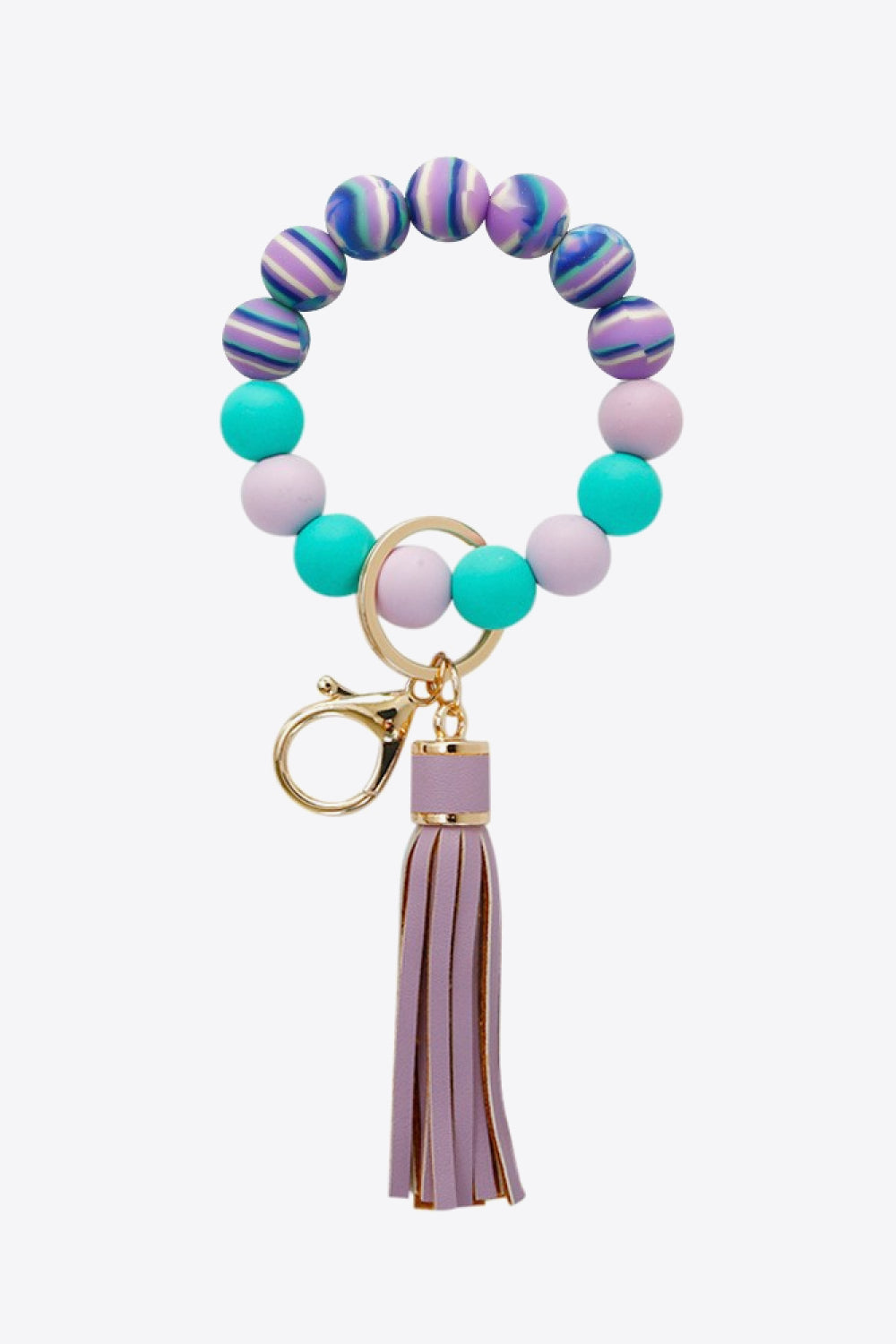 Random 3-Pack Silicone Bead Tassel Wristlet Key Chain