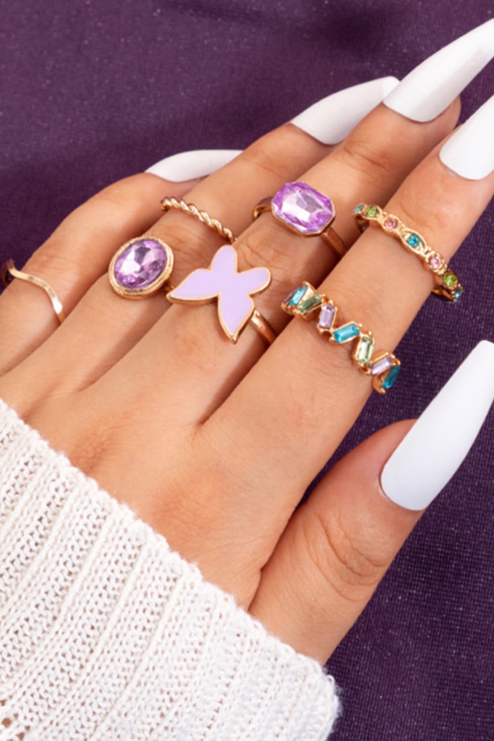 Treat You Well Zinc Alloy Ring Set