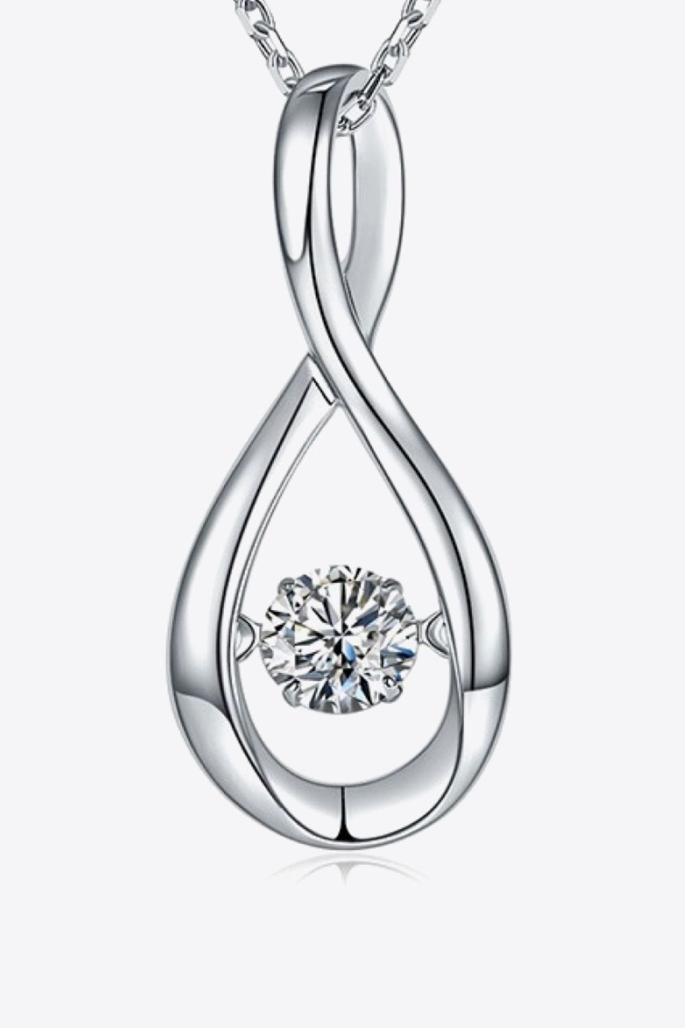 Platinum-Plated Moissanite Pendant Necklace