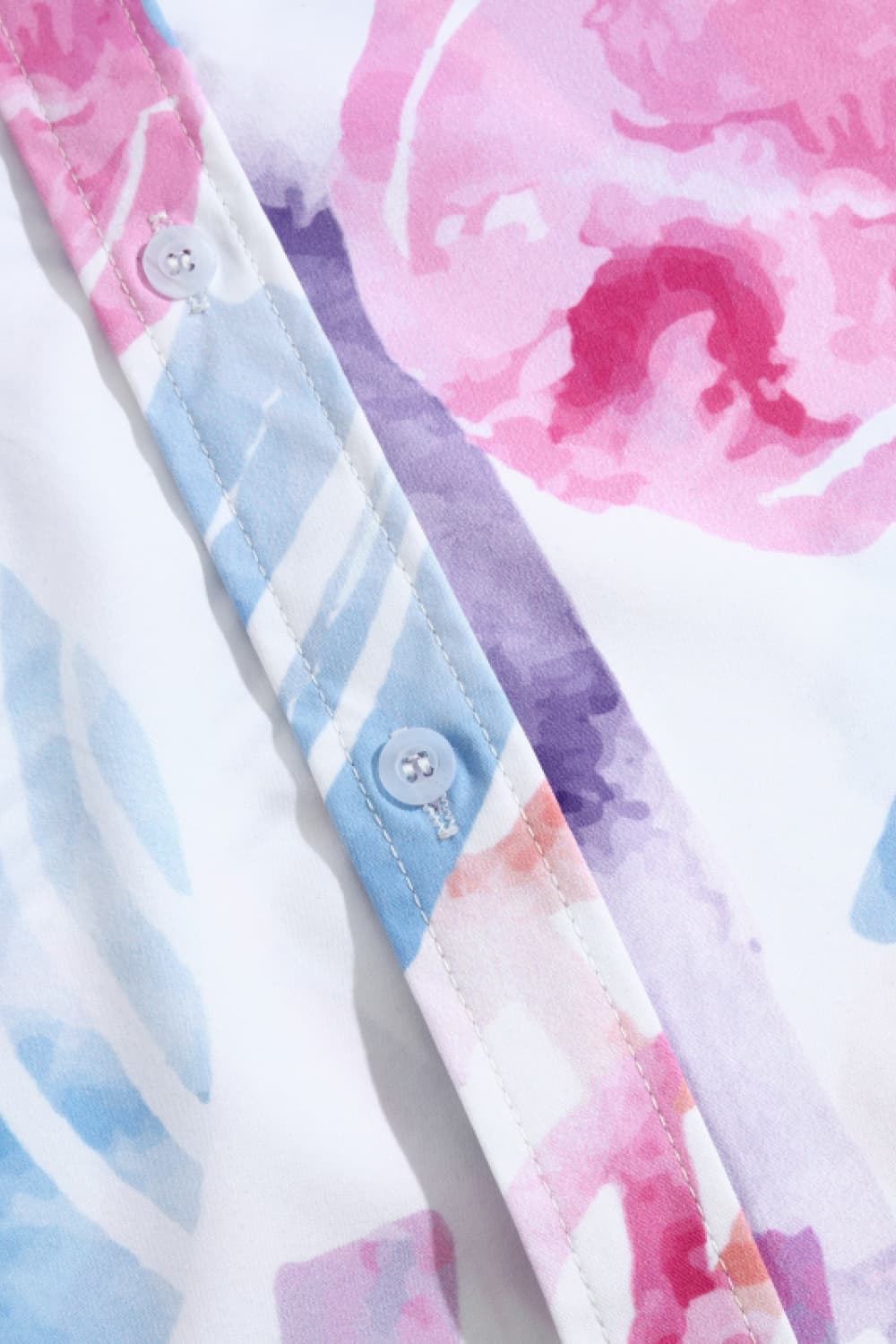 Full Size Printed Collared Short Sleeve Shirt