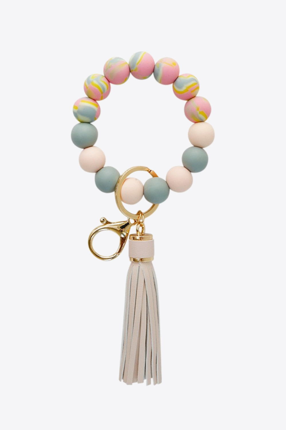 Random 3-Pack Silicone Bead Tassel Wristlet Key Chain