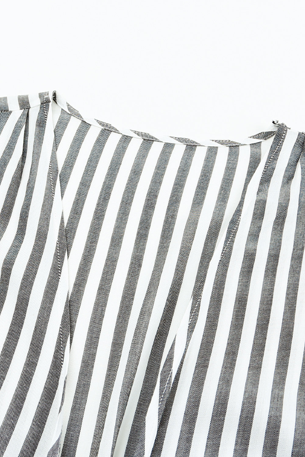 Striped Tie Front Plunge Romper