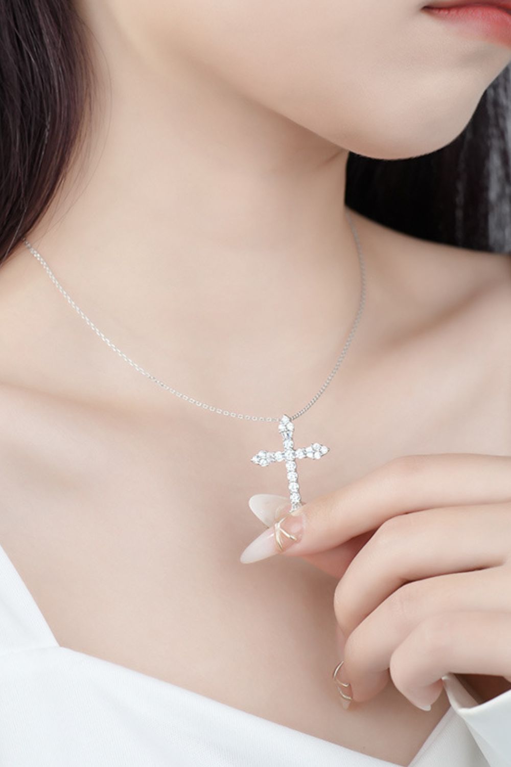 Zircon Cross Pendant Necklace