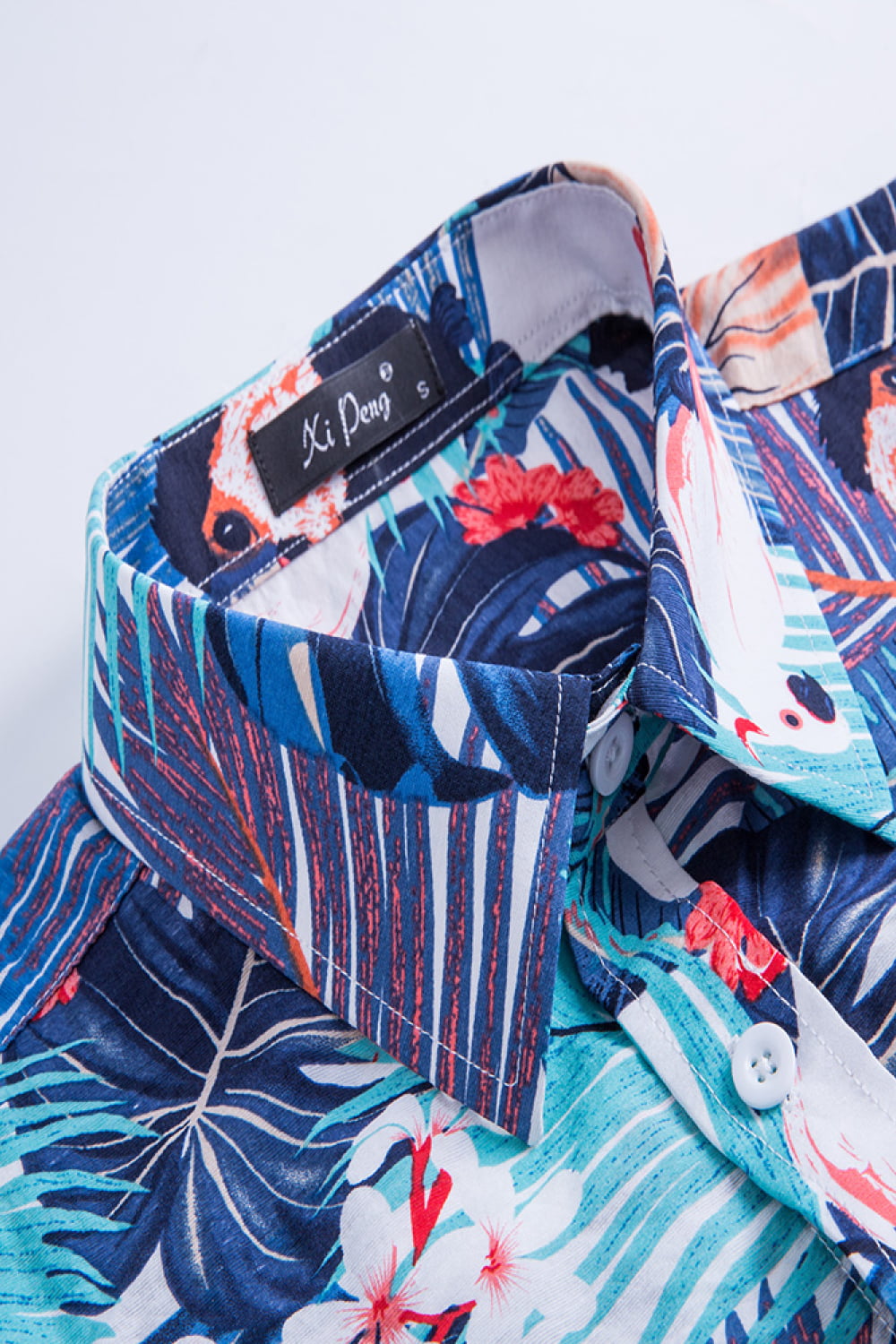 Tropical Pattern Buttoned Beach Shirt