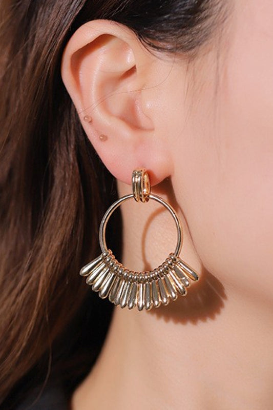 18K Gold-Plated Zinc alloy Drop 5-Pair Earrings