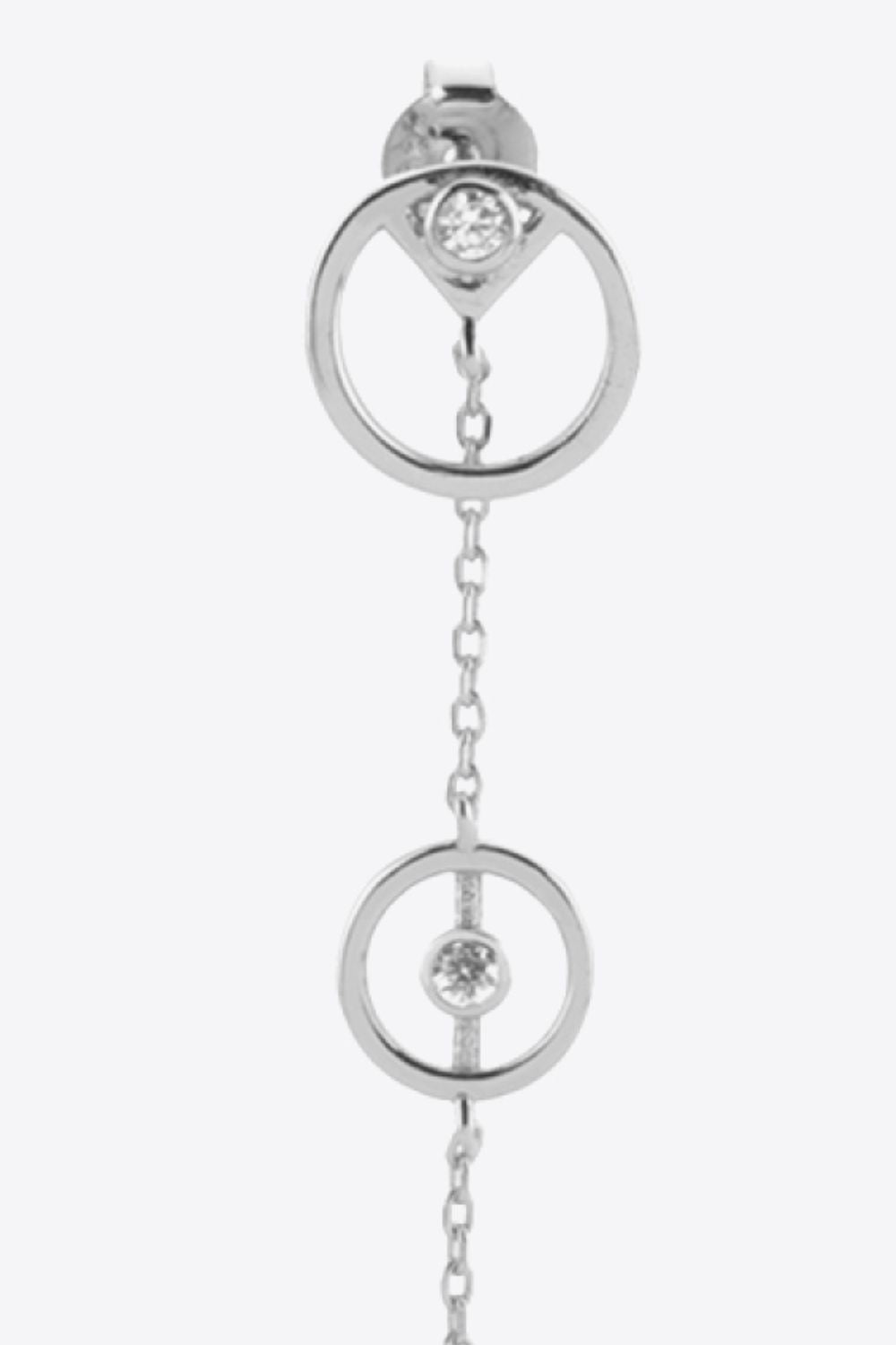 Zircon 925 Sterling Silver Single Chain Earring