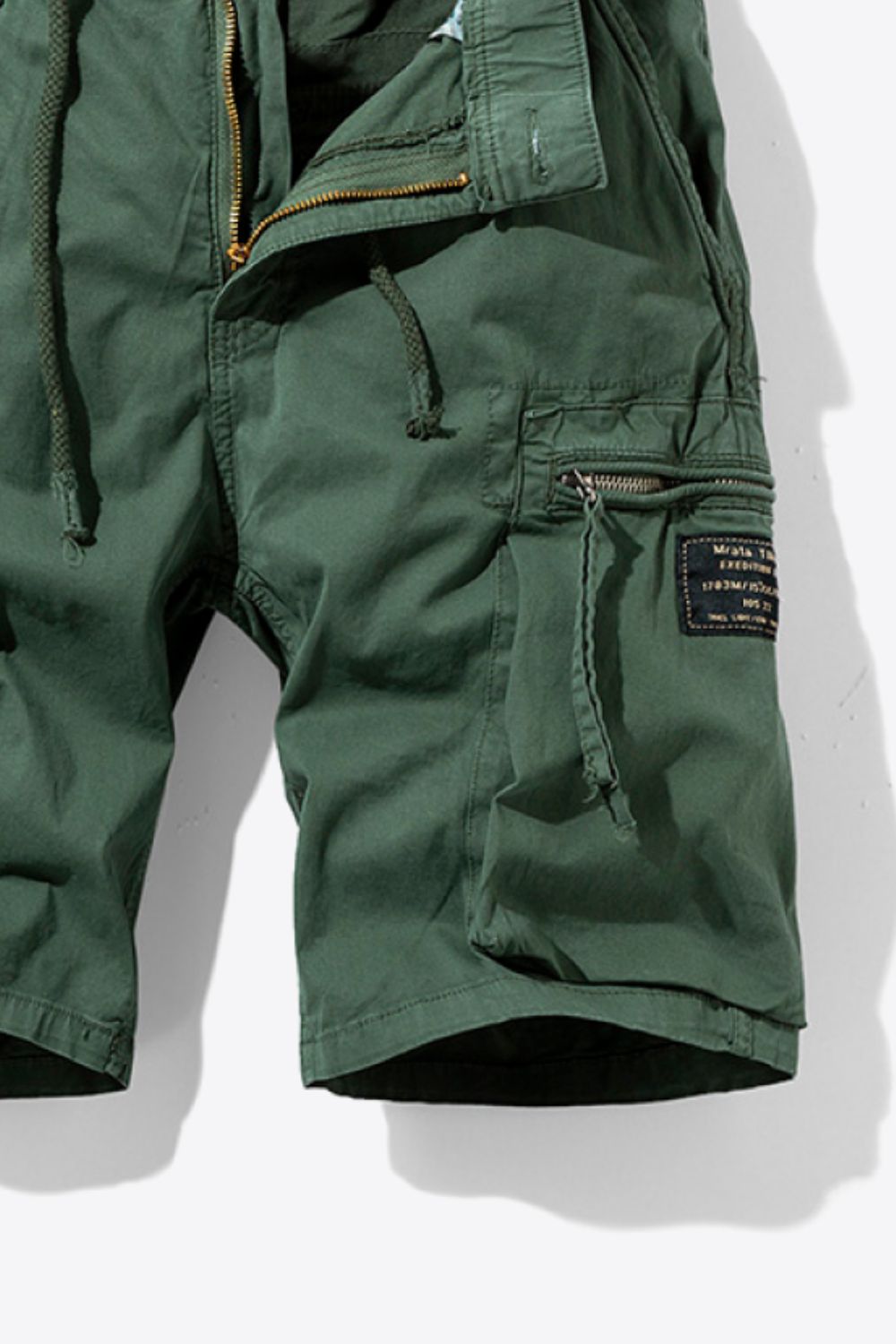 Graphic Drawstring Waist Cargo Shorts