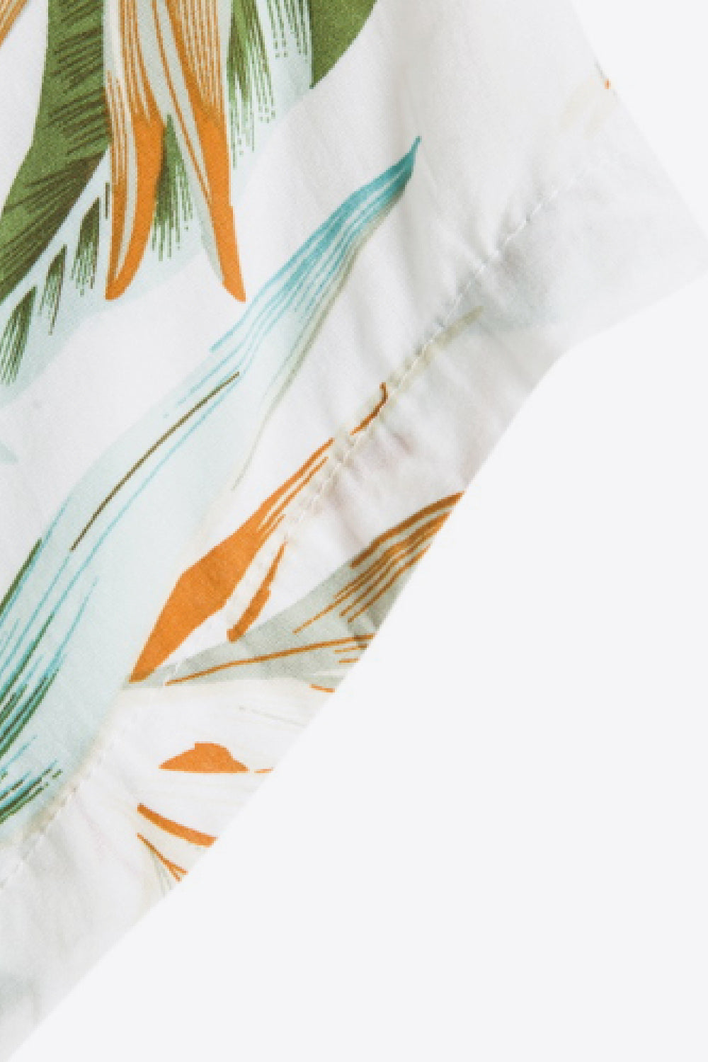 Full Size Tropical Print Curved Hem Shirt