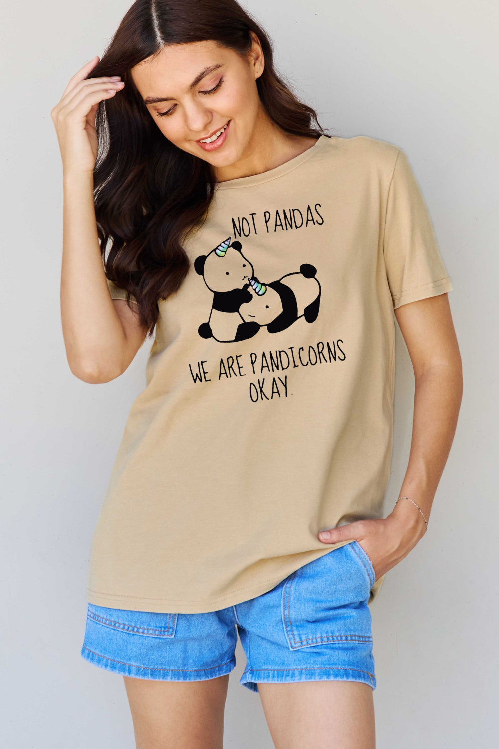 Simply Love Full Size Pandicorn Graphic Cotton T-Shirt